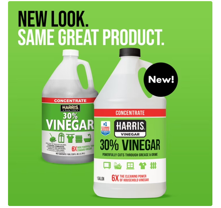 2 Pack- Harris 30% Vinegar Concentrate 1Gal Industrial Strength Cleaning Vinegar