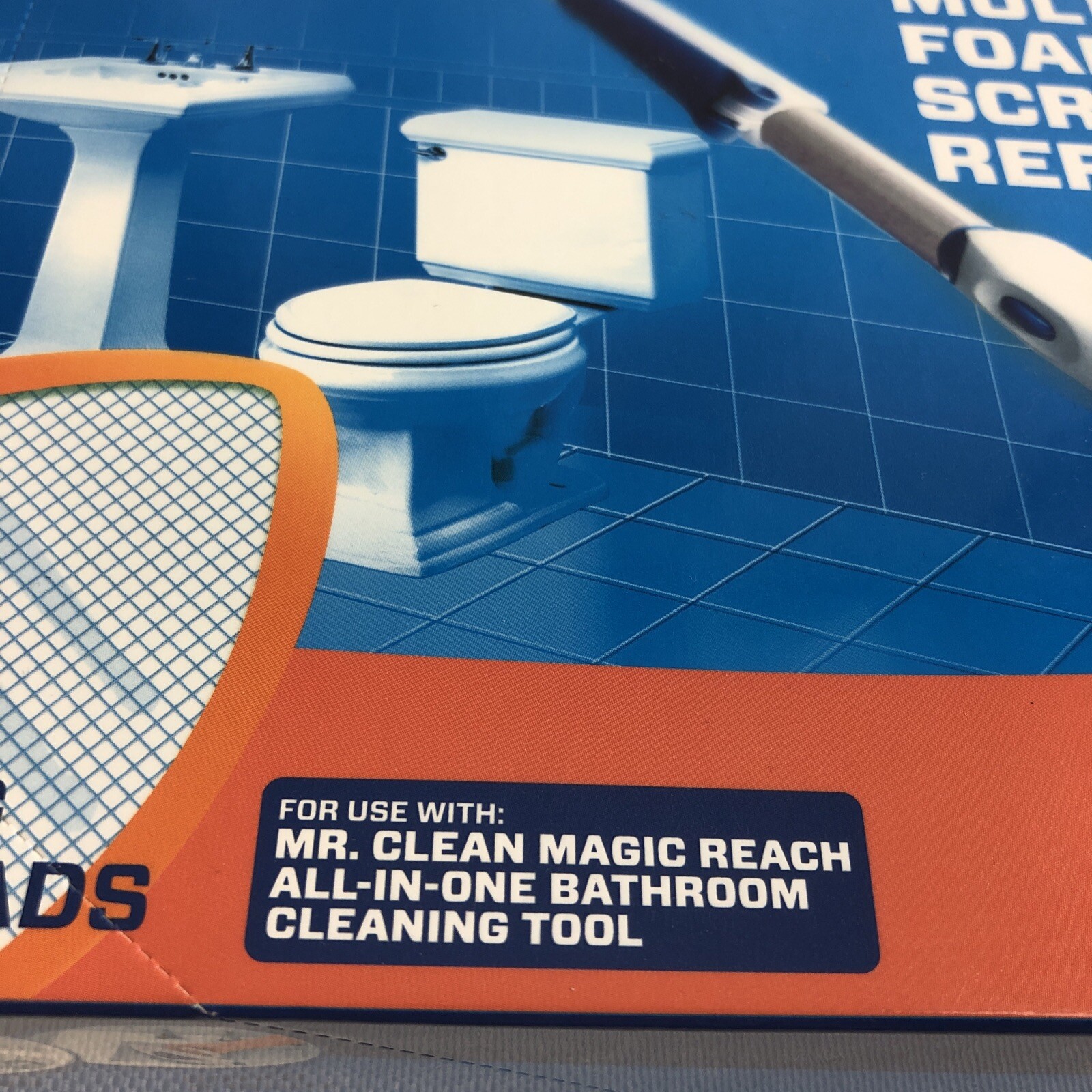 Mr. Clean Magic Reach Multi-Purpose Foaming Scrubber 8 Pack Refill NEW