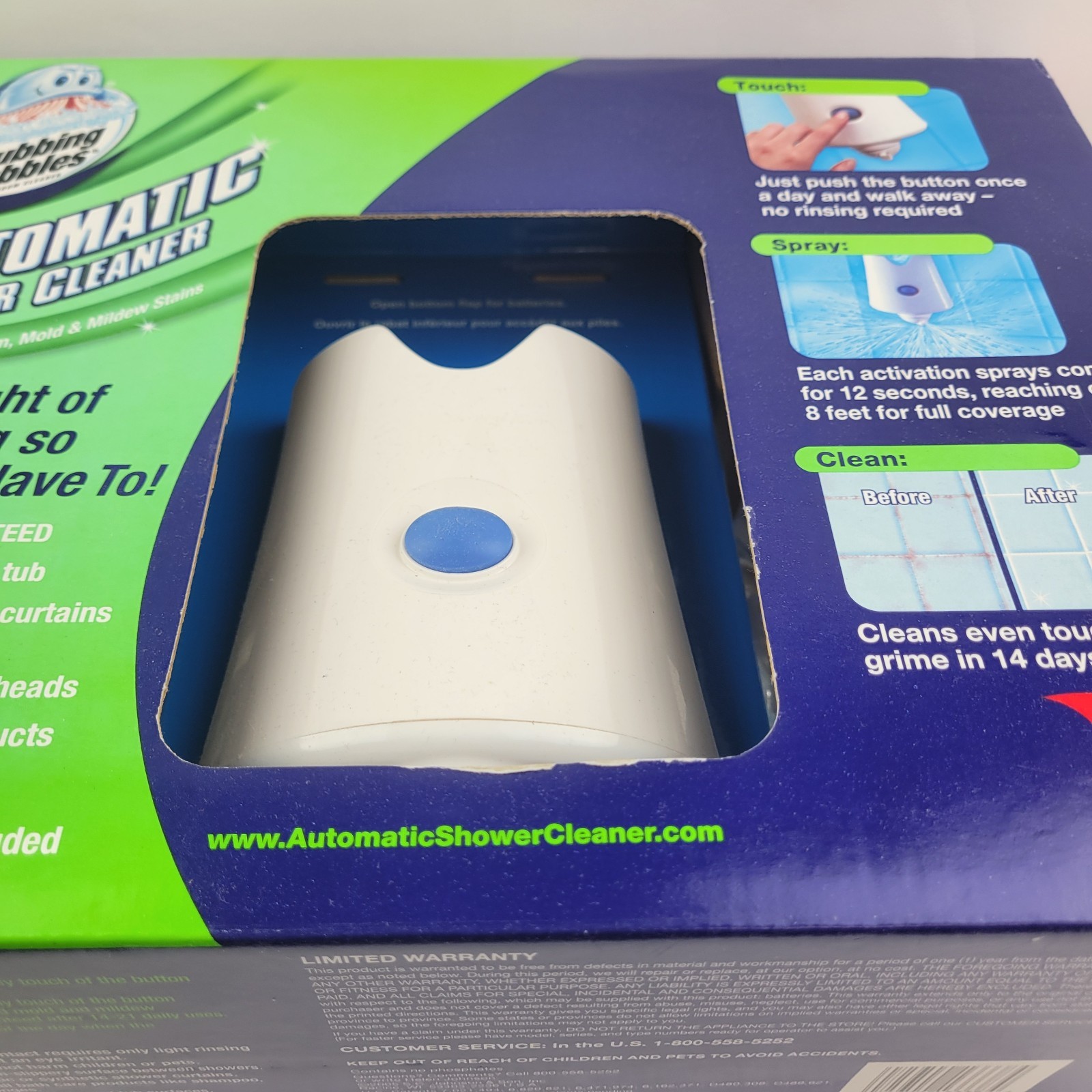 Scrubbing Bubbles Automatic Shower Cleaner Kit With 2 Bottle Solution New Sealed