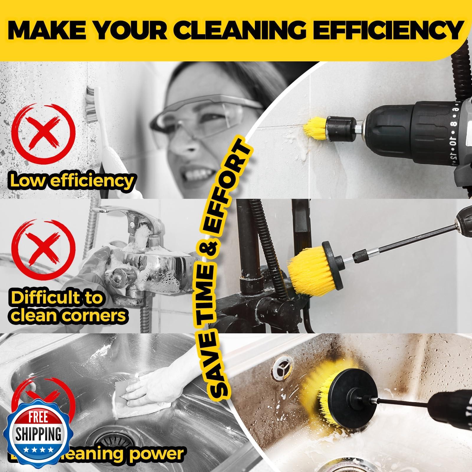 Holikme 6Pack Drill Brush Power Scrubber Cleaning Brush Extended Long Attachm