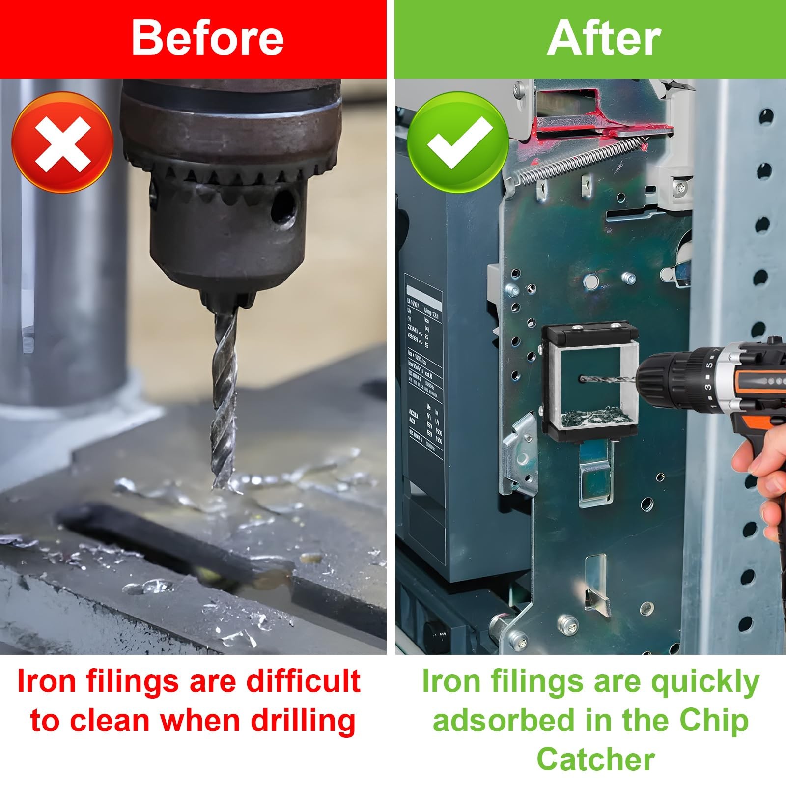 Chip Catcher, Magnetic Chip Collector, Heat-resistant Metal Shavings Chip Cat…