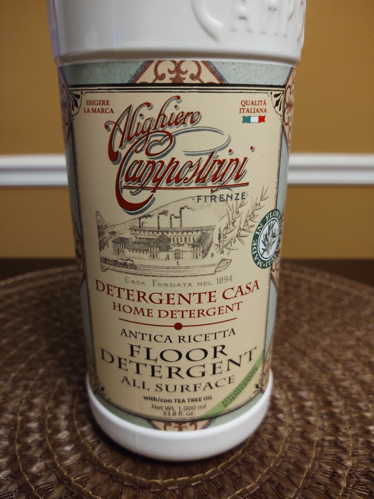 Alighieri Campostrini Floor Detergent All Surface 33.8 fl. oz. Made in Italy
