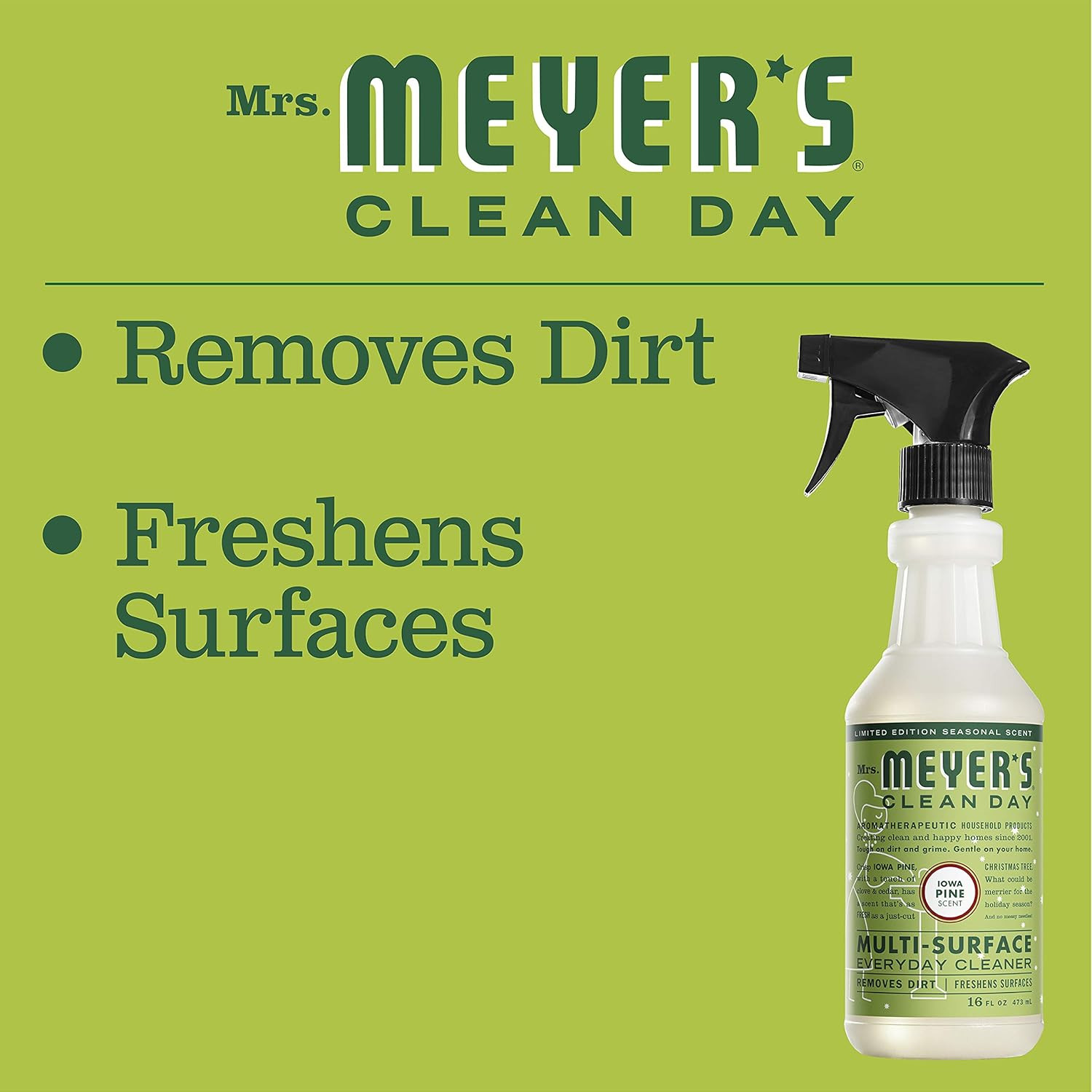 MRS. MEYER’S CLEAN DAY Multi-Surface Cleaner Spray, 16 Oz Pack of 3