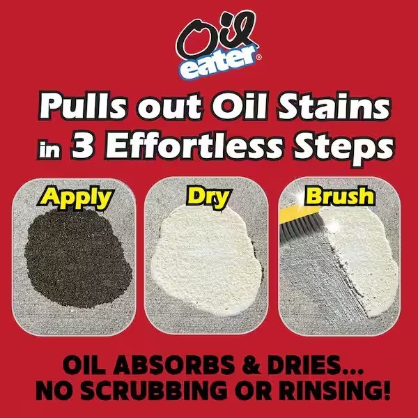 Oil Eater 32 oz Overnight Oil Stain Remover for Concrete Driveway,Garage, 1 Pack