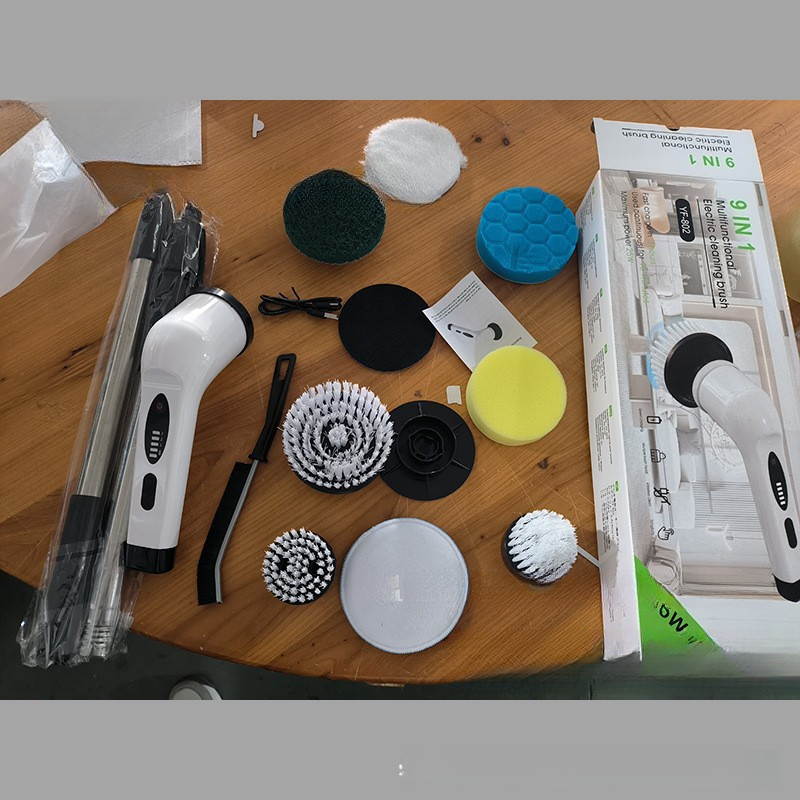 9-in-1 Electric Cleaning Tool with 9 Brush Heads 3 Speeds for Home Cleaning