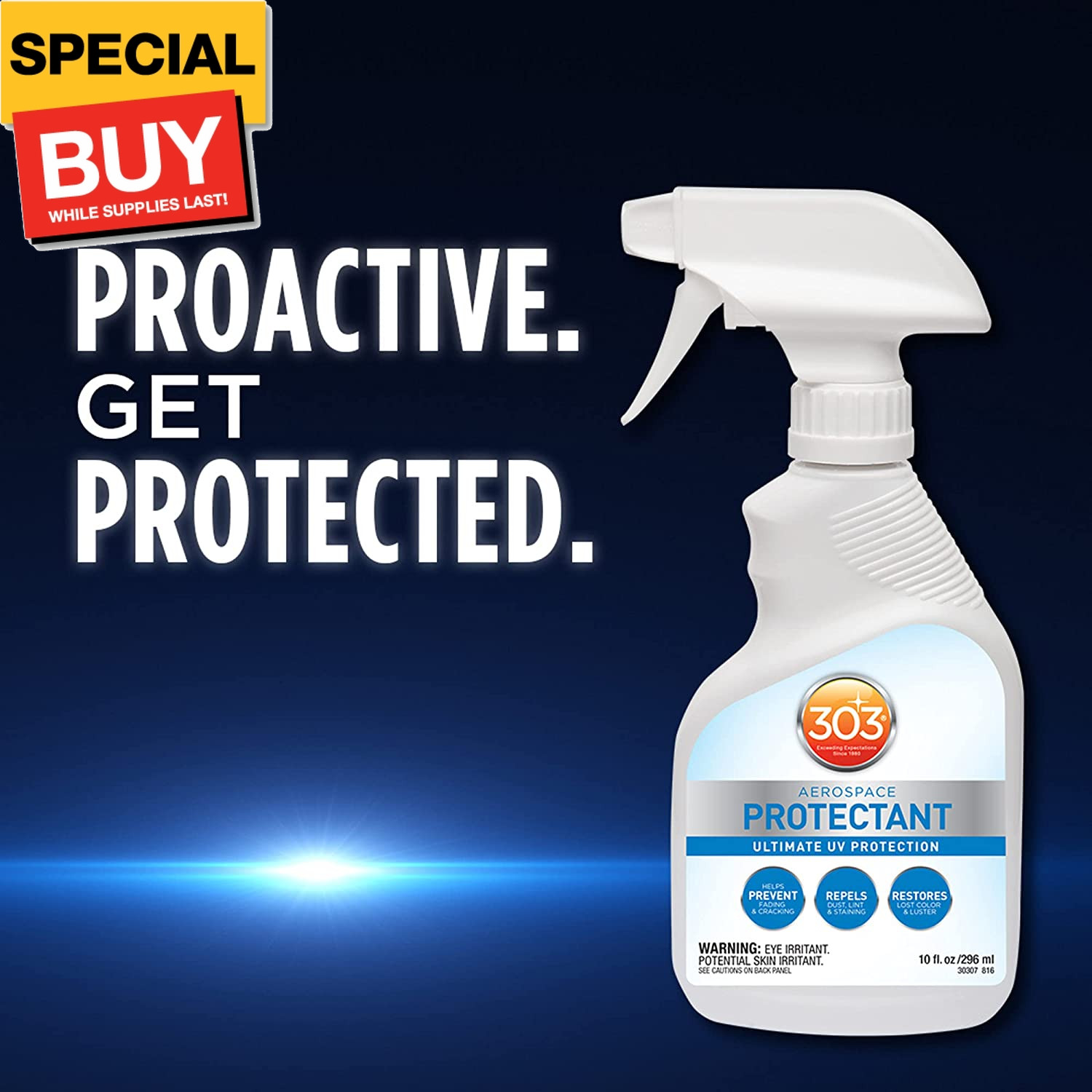 Aerospace Protectant Spray, UV Protection, Repels Dust, Dirt, & Staining, Matte