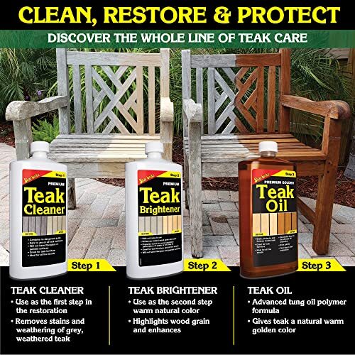 Star Brite Premium Teak Cleaner 32 Fl Oz Restores Weathered Teak Furniture
