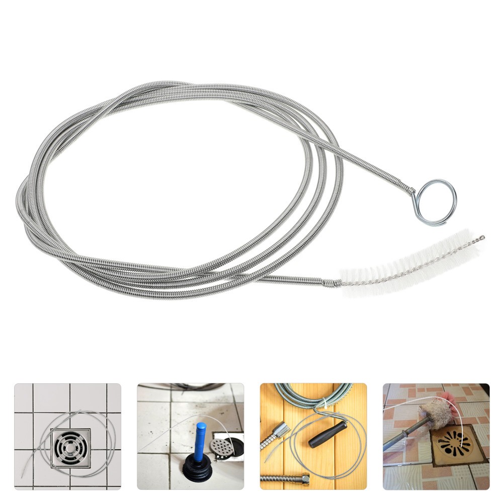 Versatile Drainage Cleaning Brush with Flexible Alloy Handle for Multiple Pipes