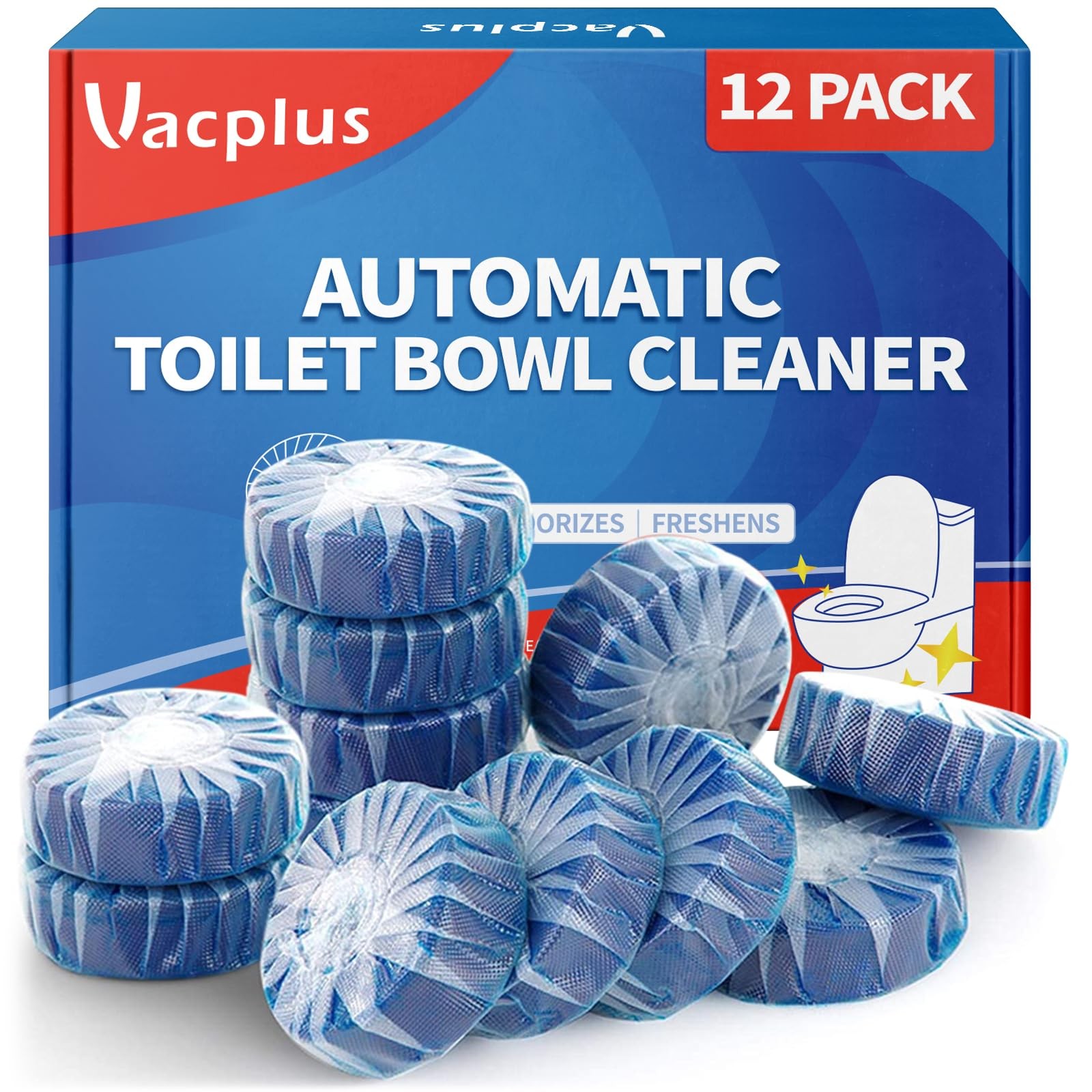 Automatic Toilet Bowl Cleaner Tablets, Drop-In Tank Cleaner for Bathroom, Preven