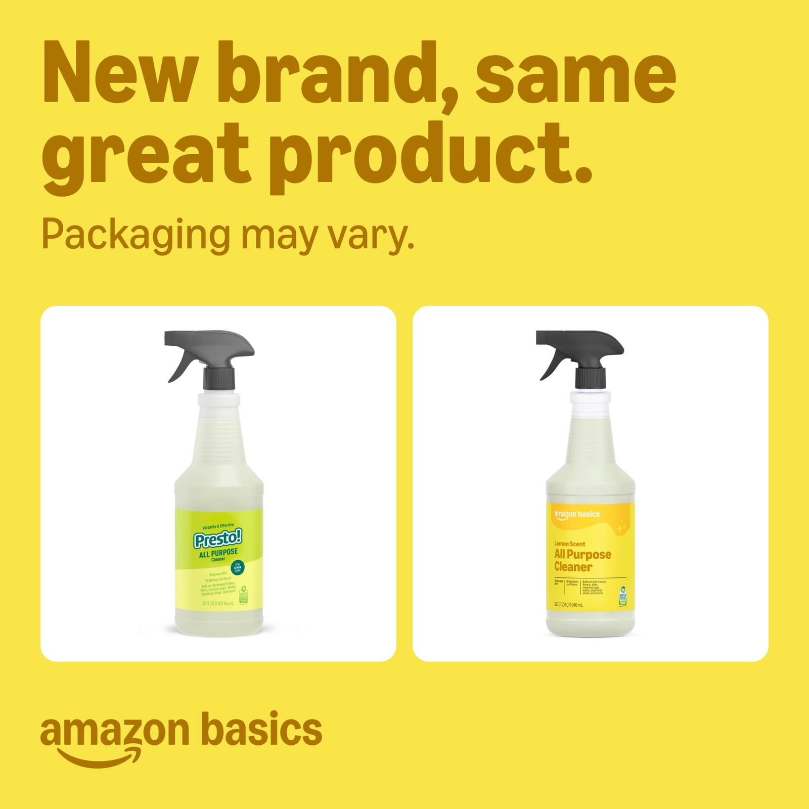 Basics All Purpose Cleaner, Lemon Scent, 32 fl oz, Pack of 2 Previously Presto