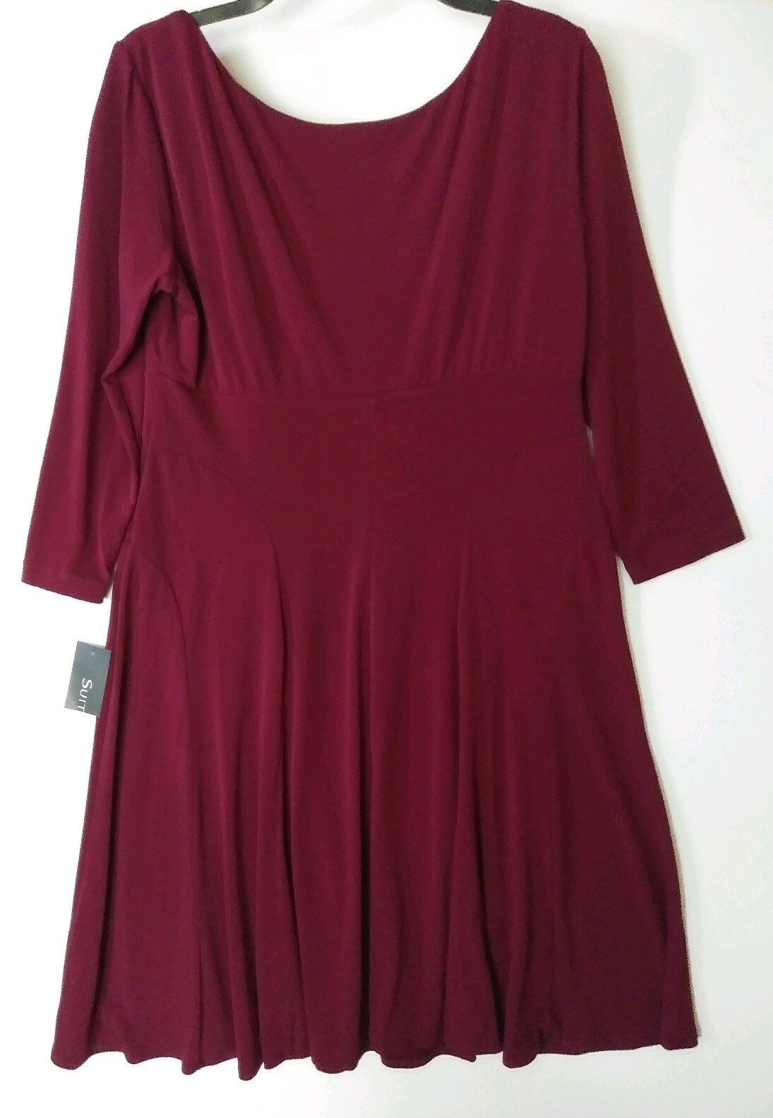 SUITE 7 FLARE & FIT STRETCH DRESS COLOR MERLOT WINE SIZE 10 NWT STYLE #L3D62M-KH