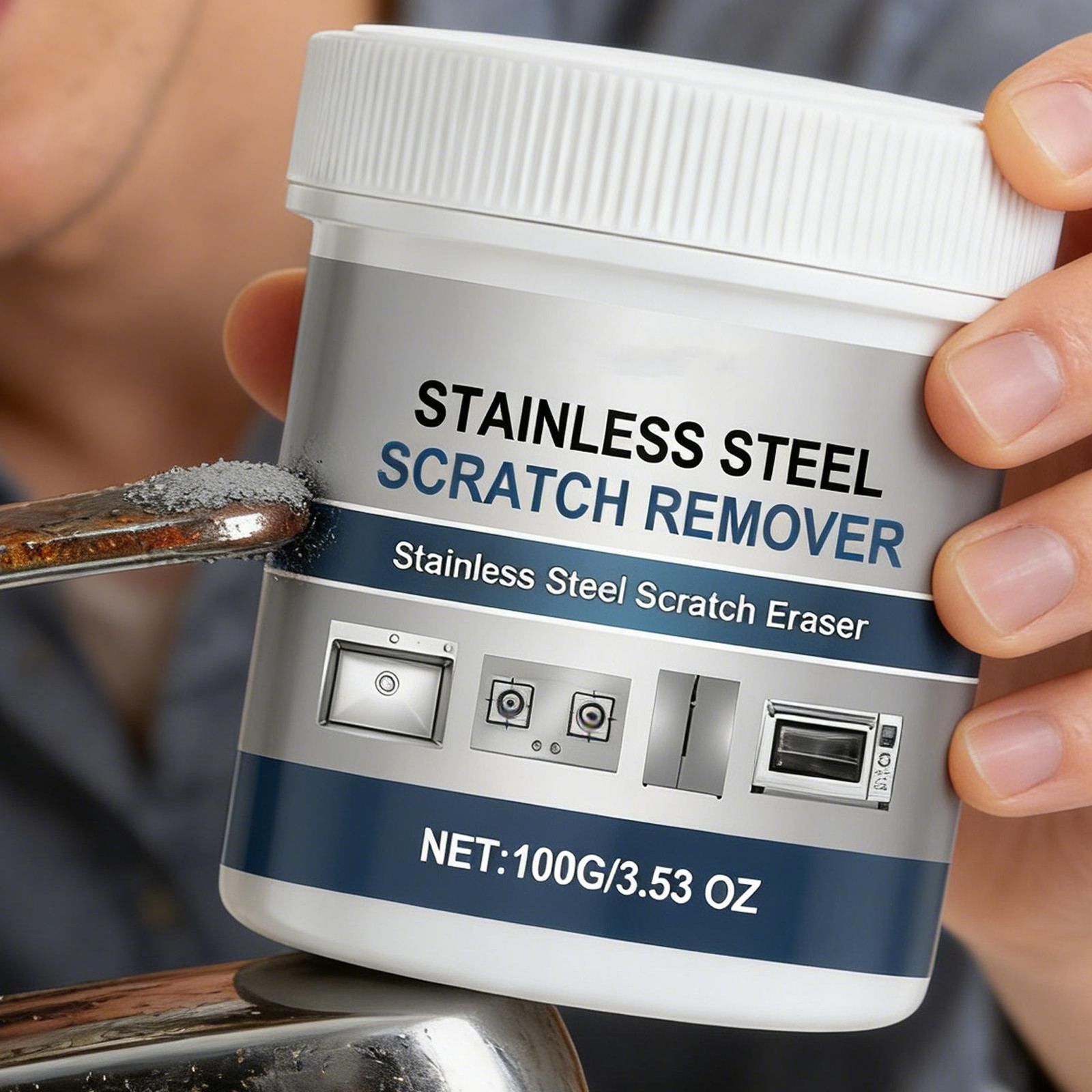 Stainless Steel Scratch Removal Kit 100g Metal Cleaner Polish Paste Rust Remover