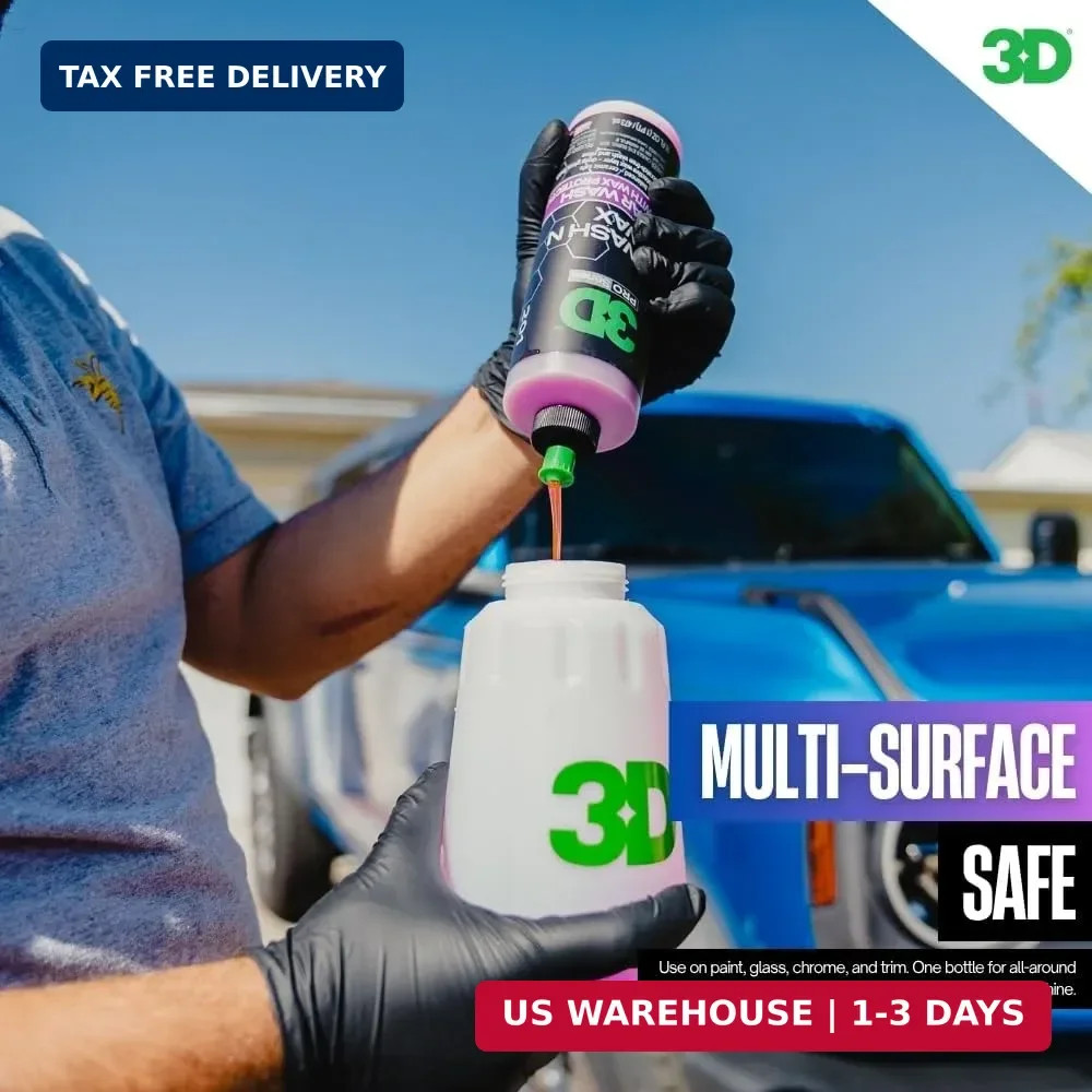 3D Wash N Wax Car Wash Soap – pH Balanced, Easy Rinse, Scratch Free Soap with Wa