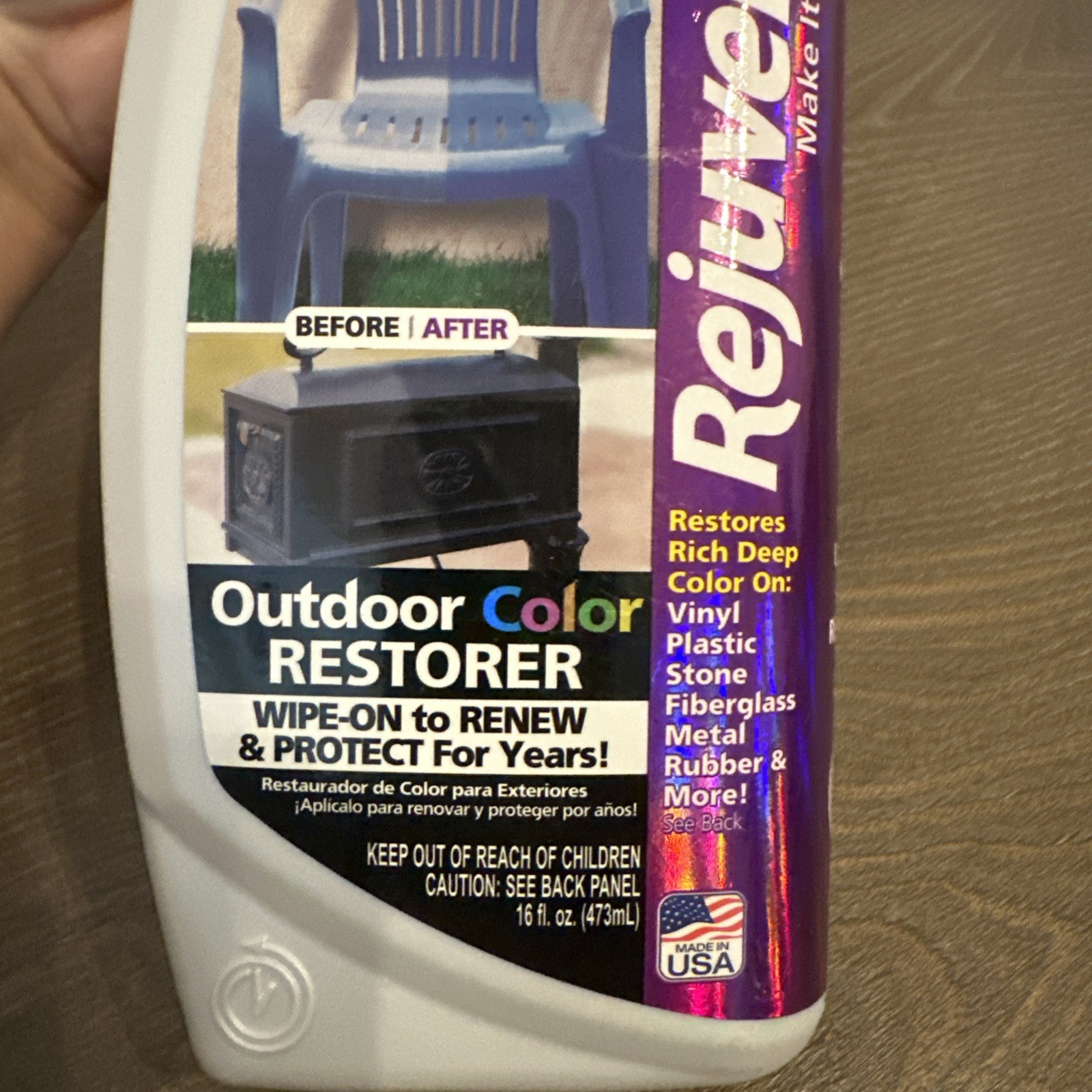New Rejuvenate Outdoor Color Restorer 16oz Restores Sun-Damaged Items Sealed