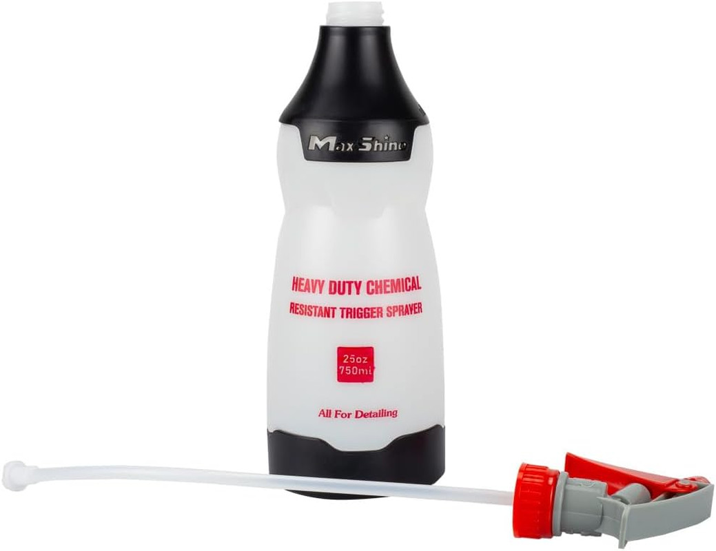 25Oz Heavy-Duty Spray Bottle (Black) | Chemical-Resistant Detailing Sprayer with