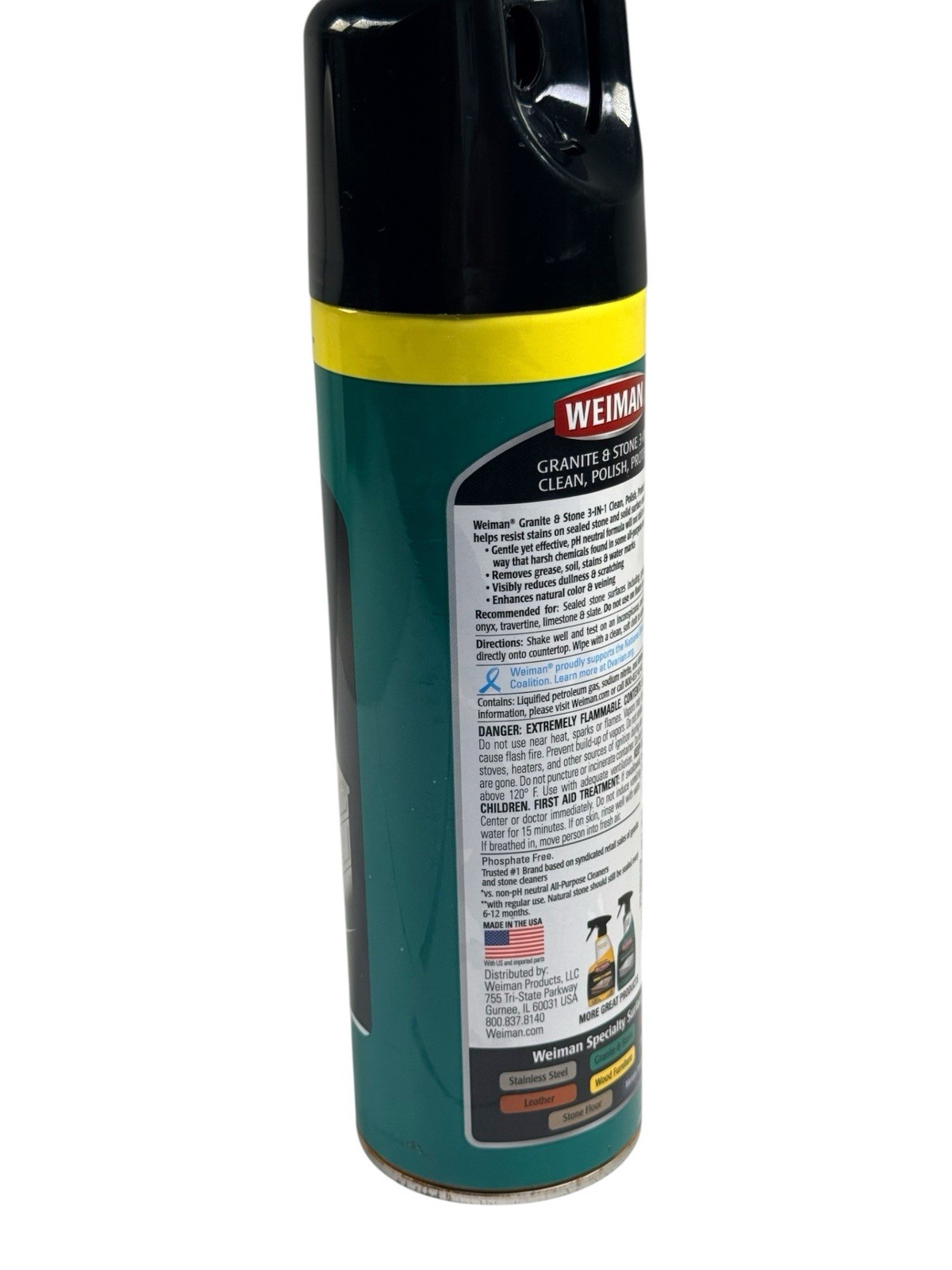 Rare Weidman Granite & Stone 3-in-1 Clean Polish Protect Vanilla Aerosol 17 oz