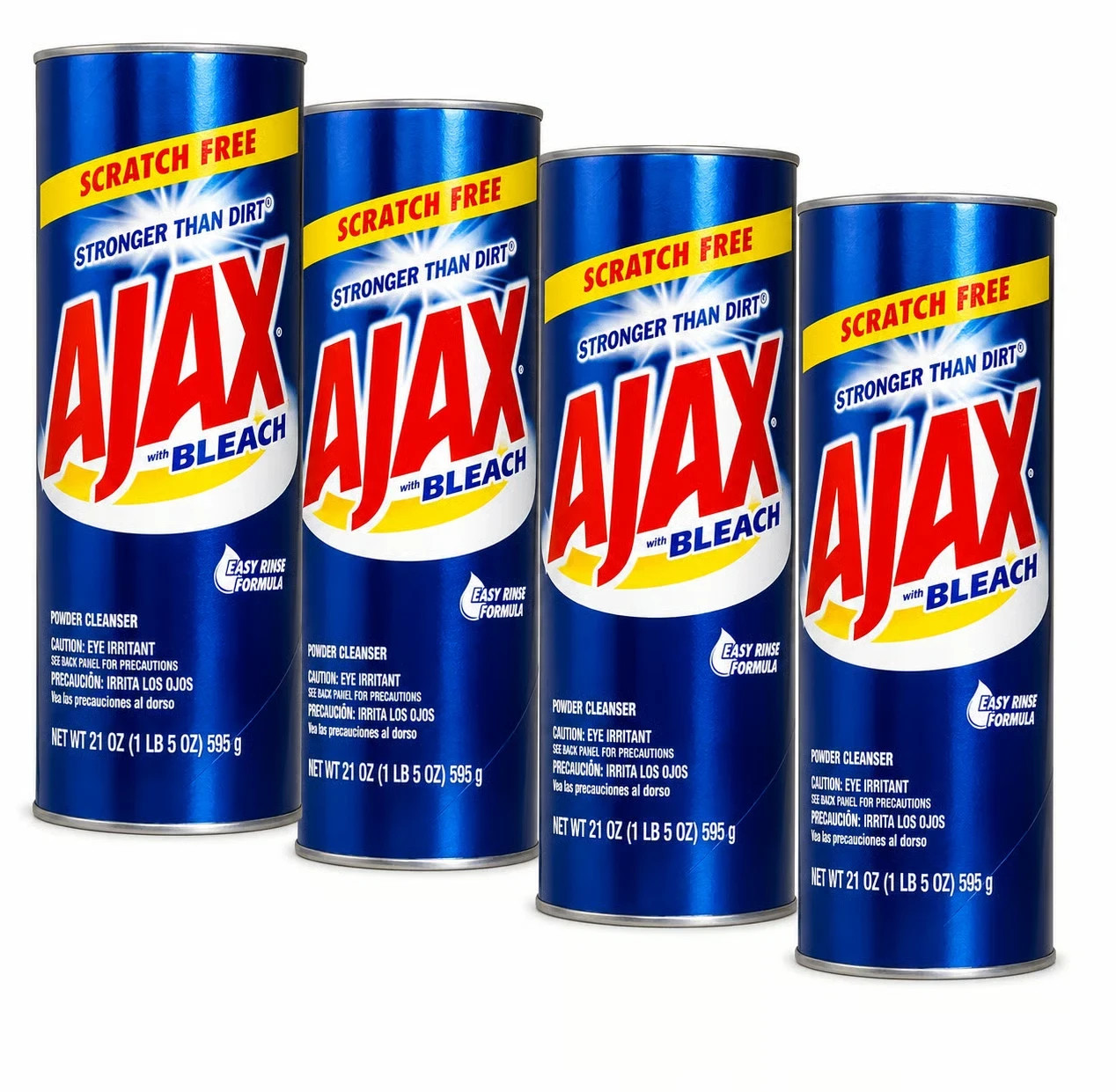 Ajax Multi-Purpose Cleaner Powder Cleanser with Bleach 21 oz Each 4- Pack