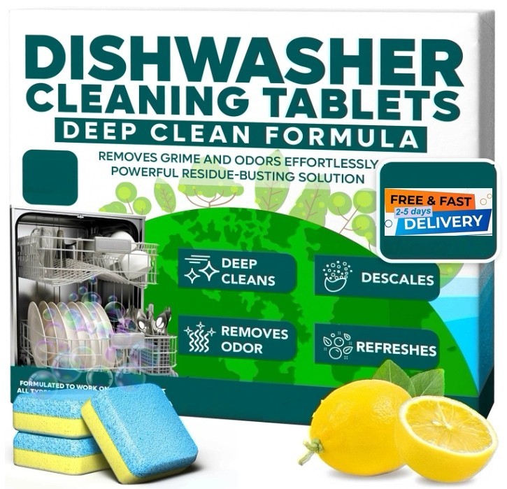 Dishwasher Cleaner tablets Deodorizer 24 Pack 1 Year Supply Deep Cleaning Septic