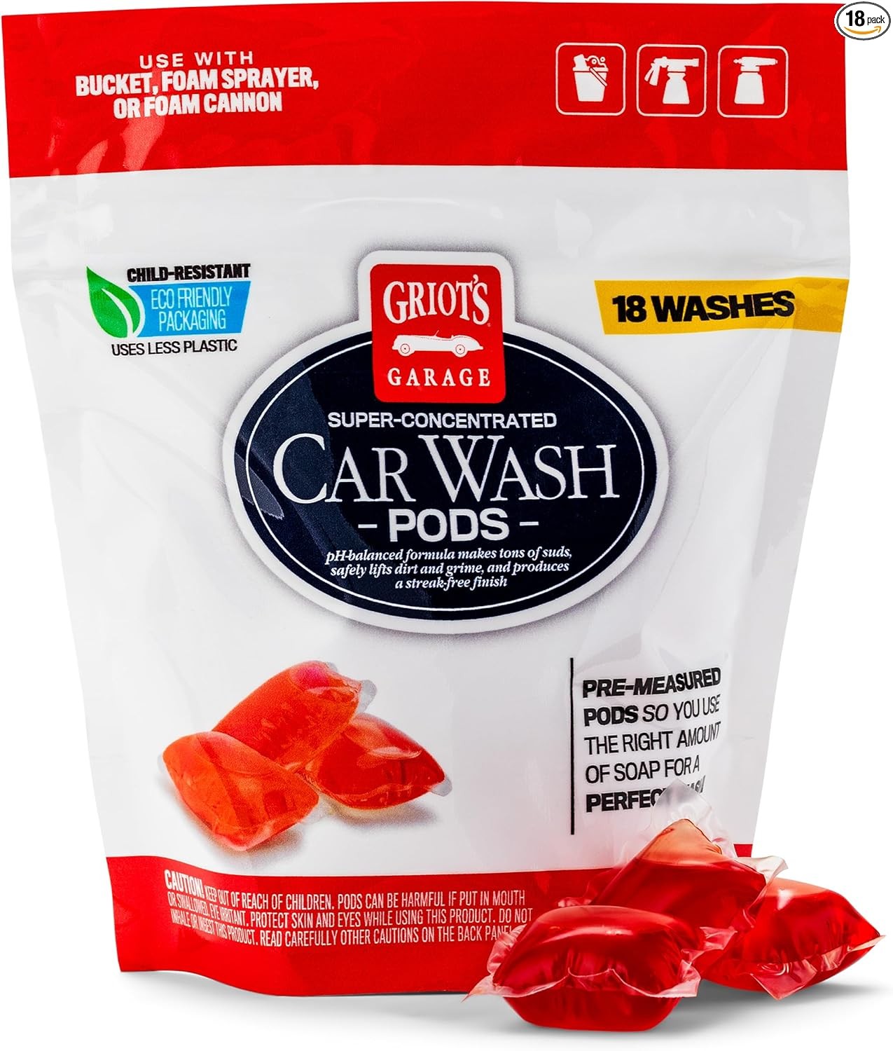 Super-Concentrated Car Wash Pods 18pc – Easy to Use PH Neutral Concentrated Pod