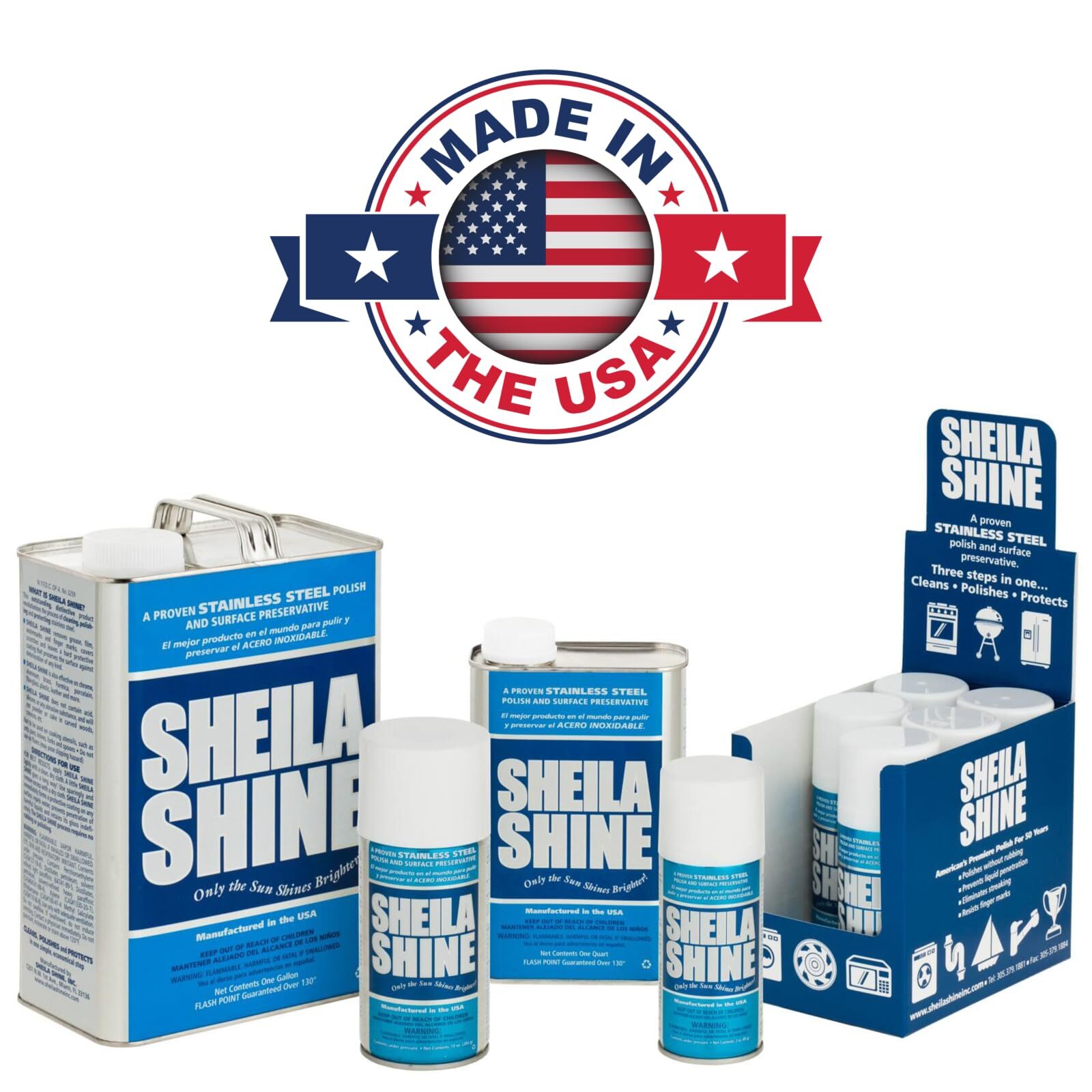 Sheila Shine Stainless Steel Cleaner Polish Pack of 3 Streak Free 10 Oz