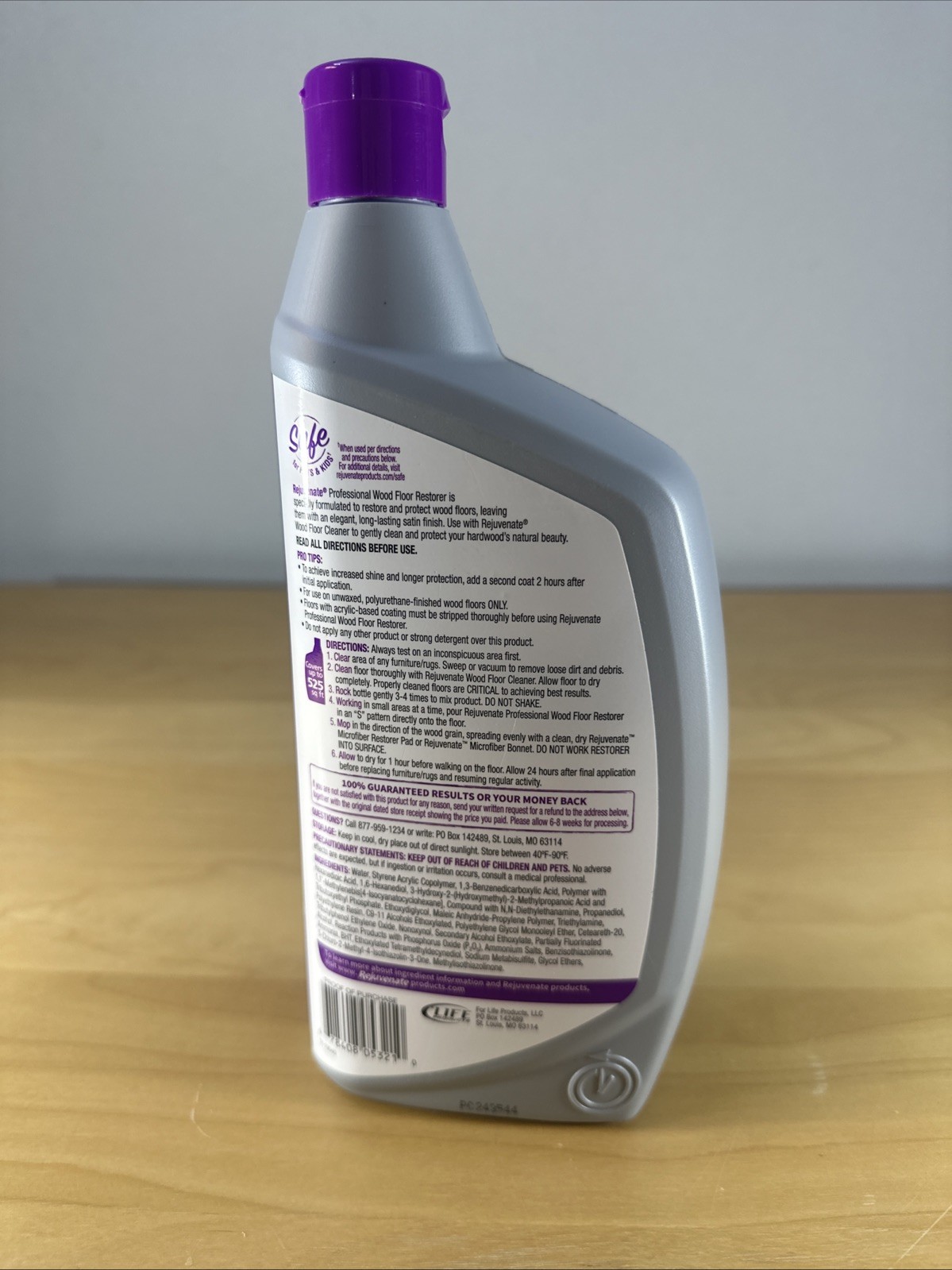 Rejuvenate Professional Wood Floor Restorer 32oz Satin Finish Polishing Formula