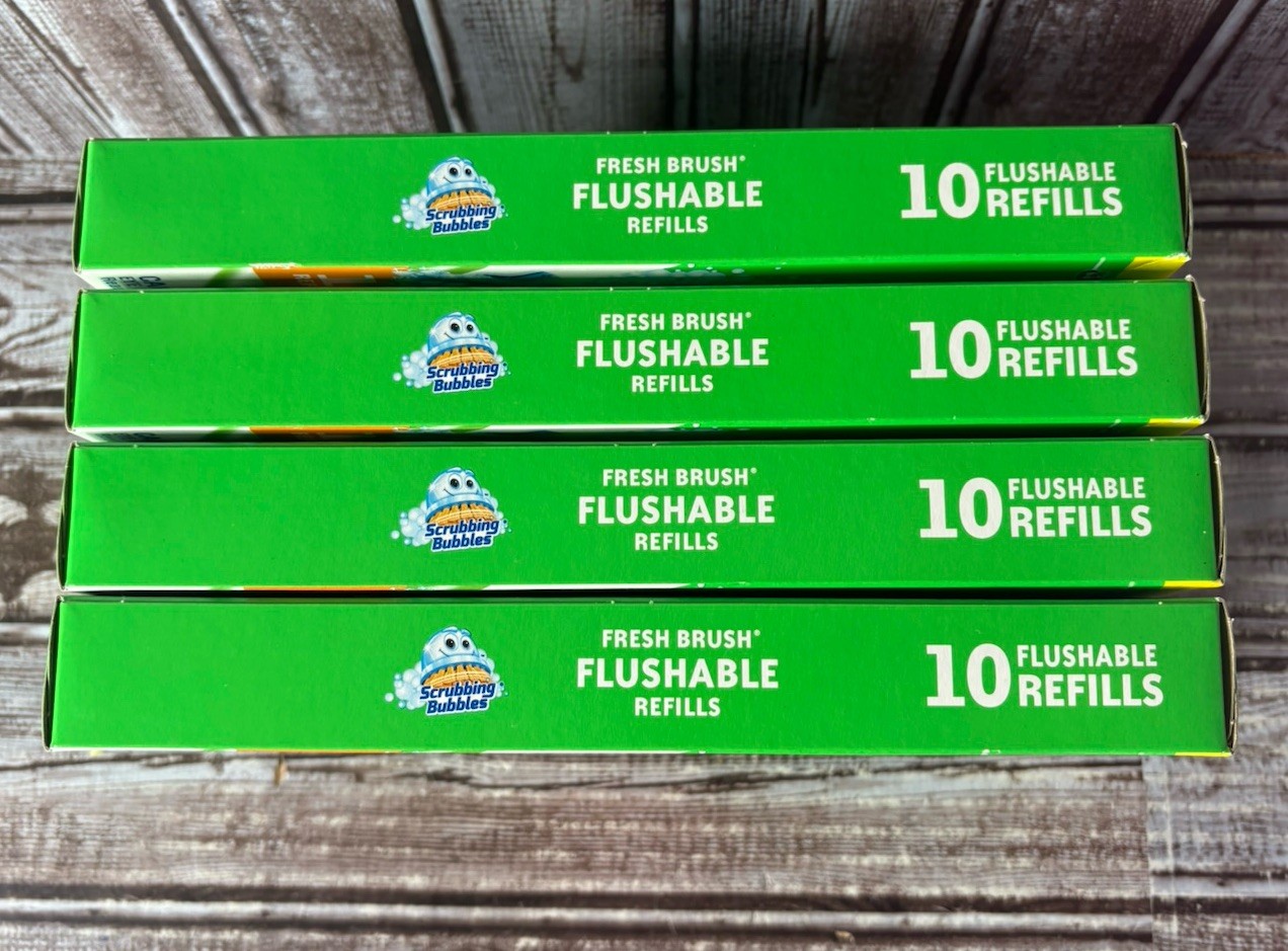 Scrubbing Bubbles Fresh Brush Flushable Refills 10 ct SEALED Citrus (Lot Of 4)