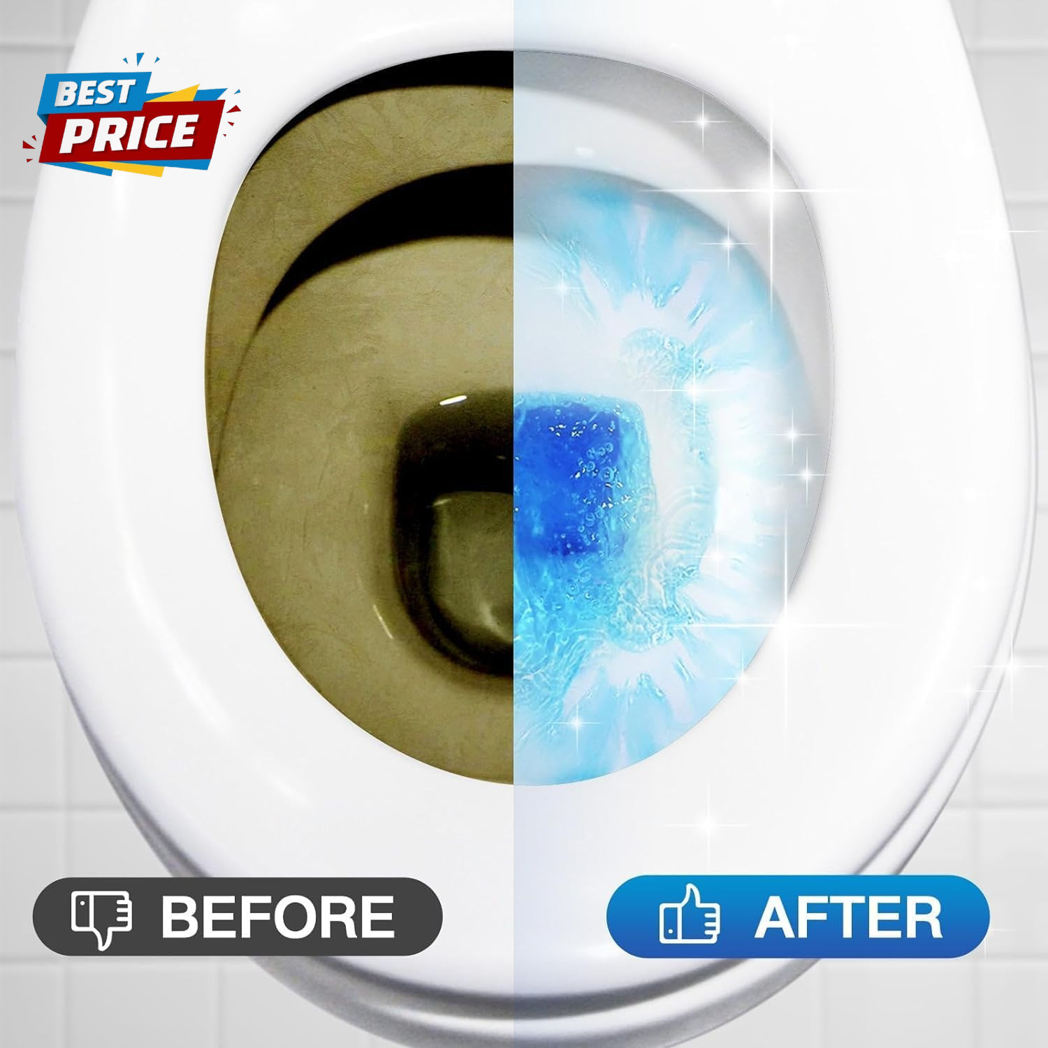 Automatic Toilet Bowl Cleaner Tablets, Bathroom Toilet Tank Cleaner (12 PACK), V