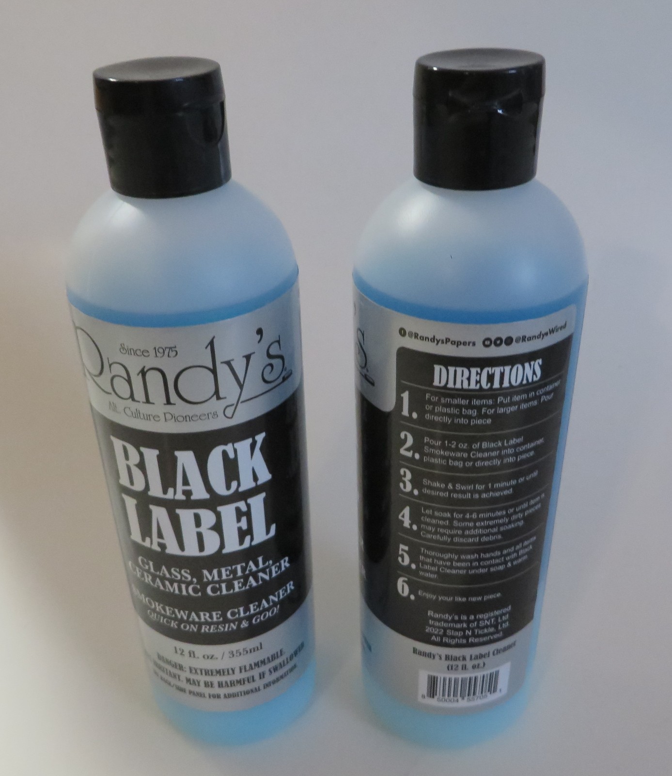 2 Pack Randy’s Black Label Glass Metal Ceramic Cleaner 12oz Bottle, Resin Remove