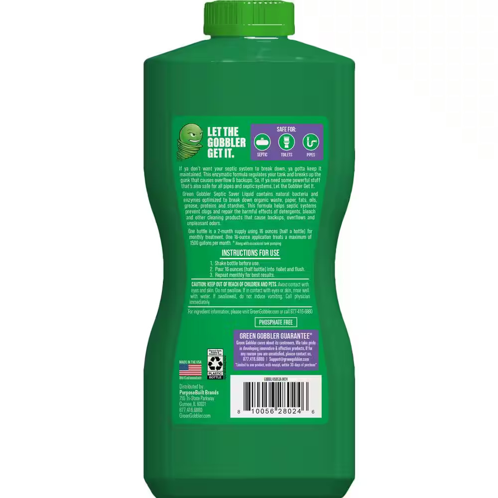 32 Oz. Liquid Septic Saver Tank Treatment Drain Cleaner