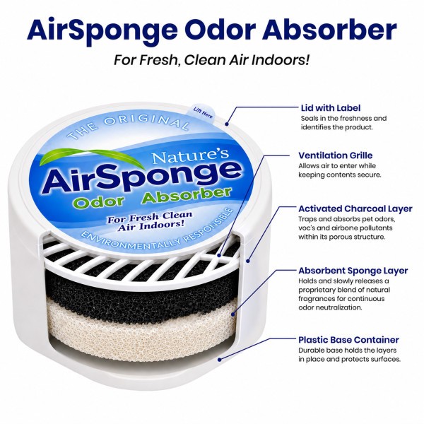 Nature’s Air Sponge Odor Absorber Activated Charcoal Gel, 227 g