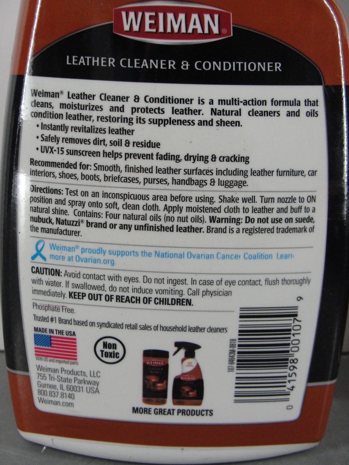 WEIMAN 22oz LEATHER CLEANER & CONDITIONER 🚗 RESTORE SHOE CAR AUTO SEAT SOFA