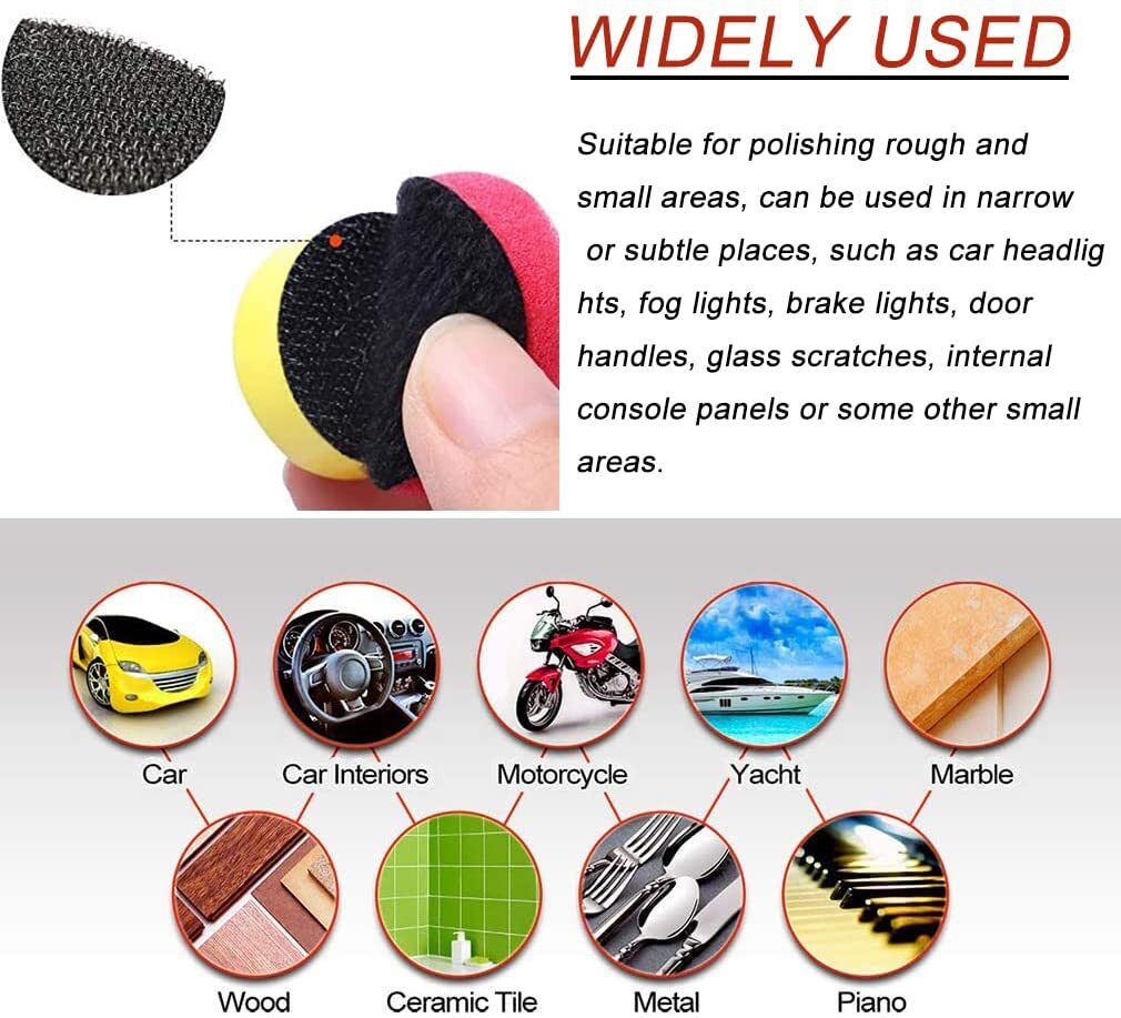 24PCS MIni Polishing Pads Car Sponge Waxing Buffing Pad Kits For Rotary Tool