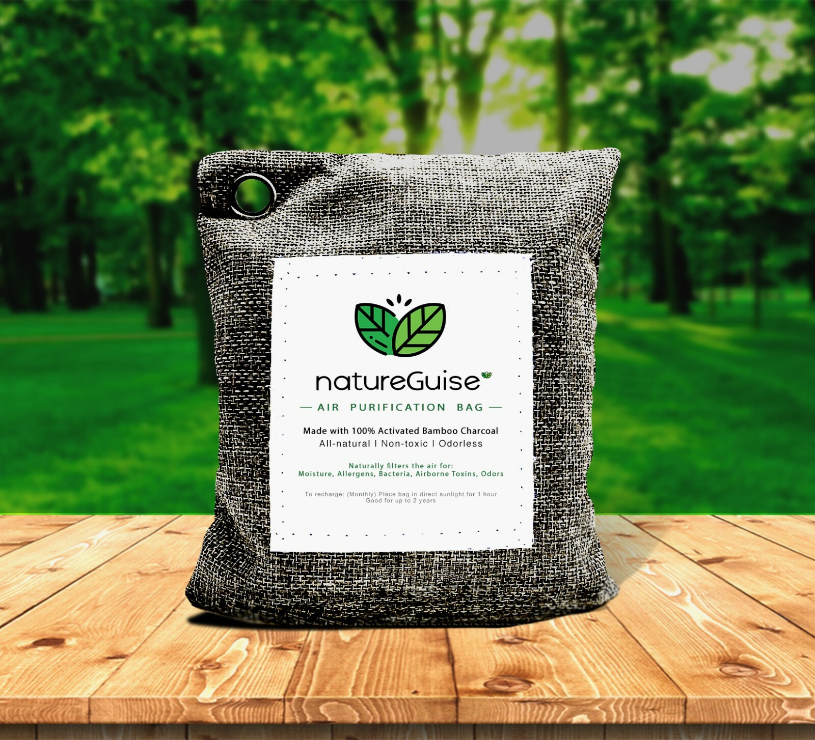 4-Pack Activated Bamboo Charcoal Bag Filter / Natural Air Purifier -NatureGuise