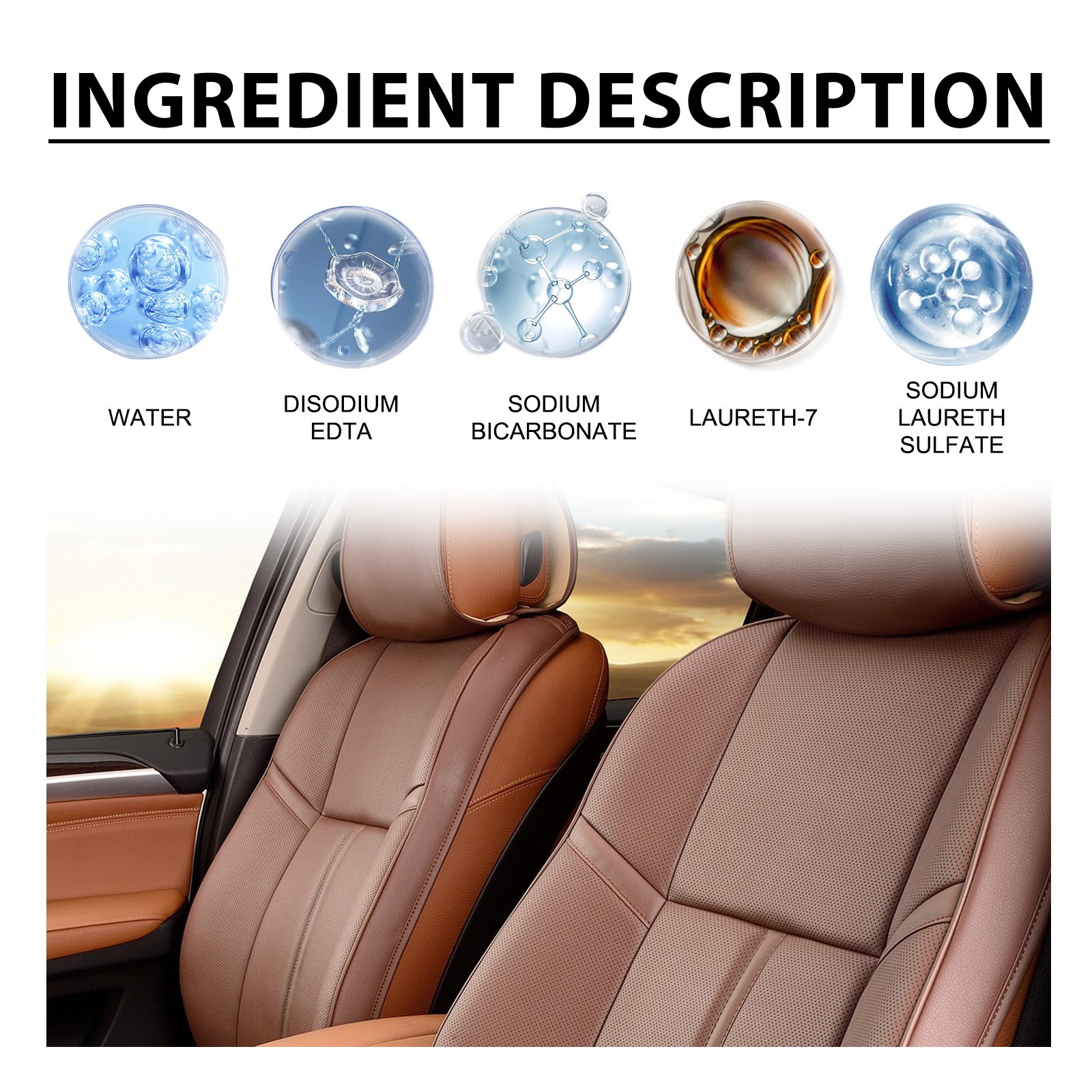 Leather Cleaner & Conditioner – Car Leather Polish Restorer for Seats Care