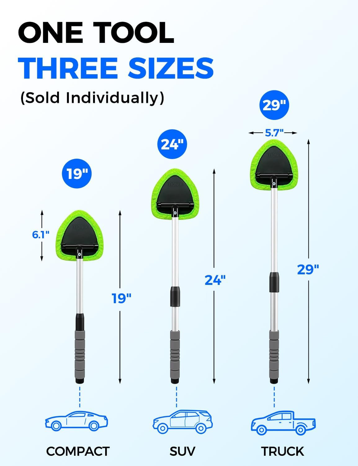 XINDELL 29-Inch Windshield Cleaner Tool – Car Interior Window Cleaning Kit with