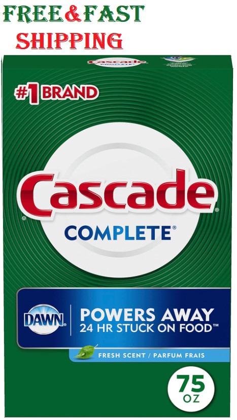 Complete Powder Dishwasher Detergent, Fresh Scent, 75 Oz, White
