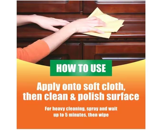 2 PACK Orange Glo Wood Furniture 2-in-1 Clean and Polish Spray, 16 oz.
