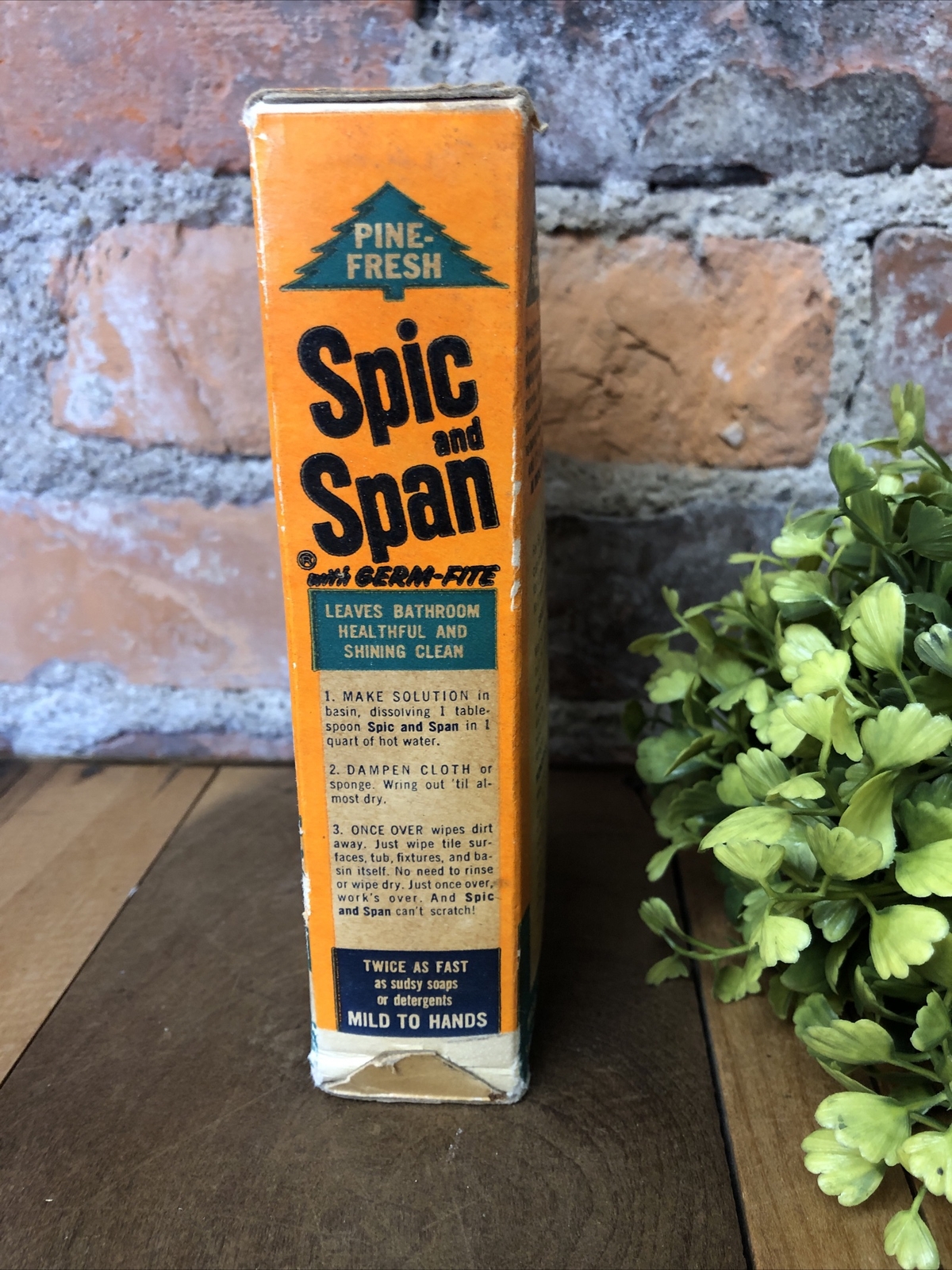 Vintage 50s Sealed SPIC and SPAN Box Soap Powder Cleaner Movie Prop Display