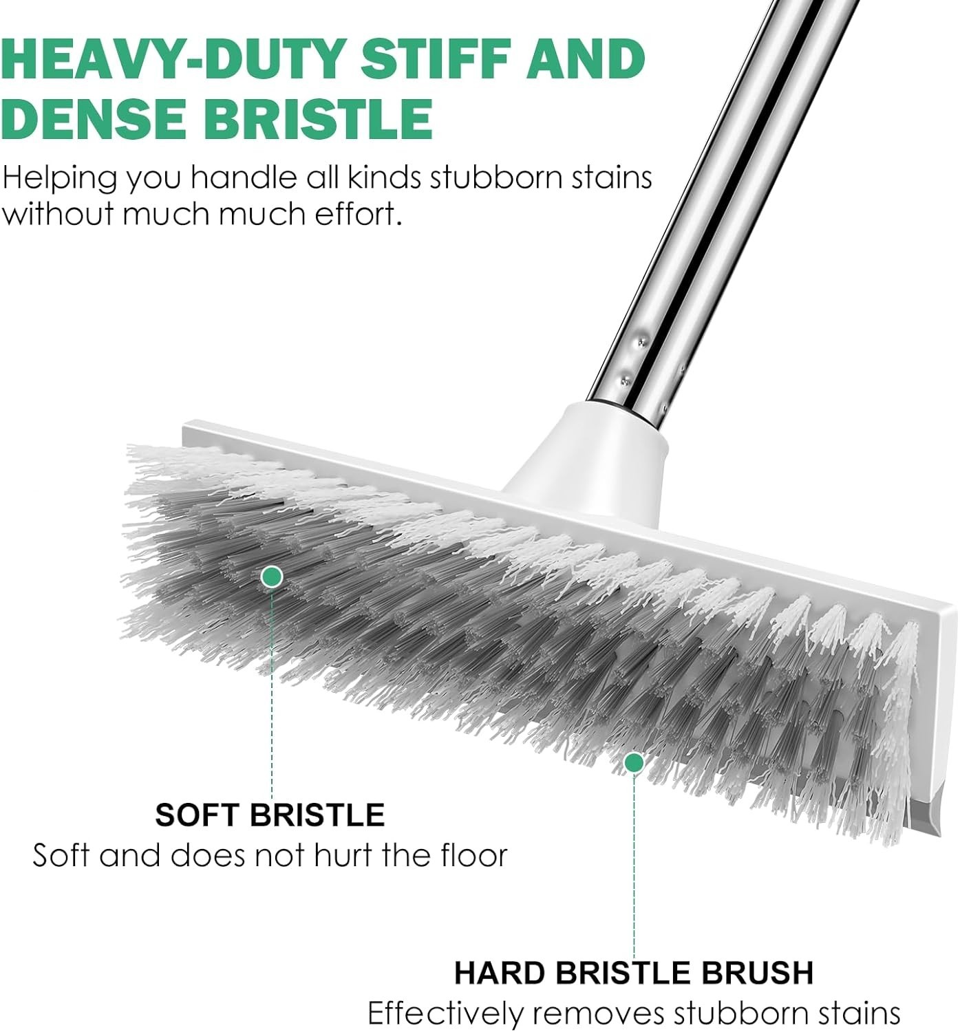 SetSail Floor Scrub Brush 51″ Adjustable 2 in 1 Scraper