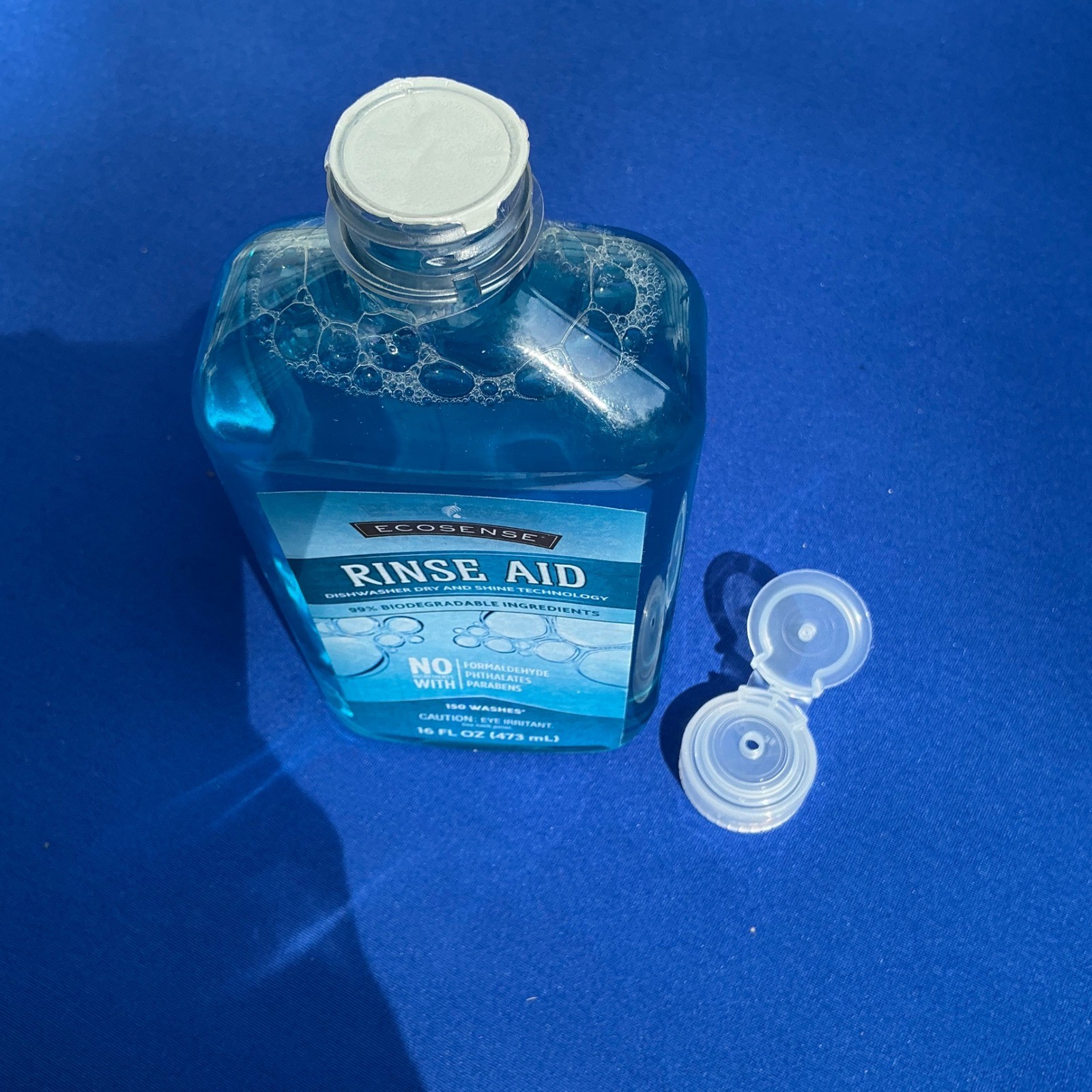 Melaleuca Rinse Aid EcoSense 16 fl oz Blue Dishwasher Shine 150 Washes