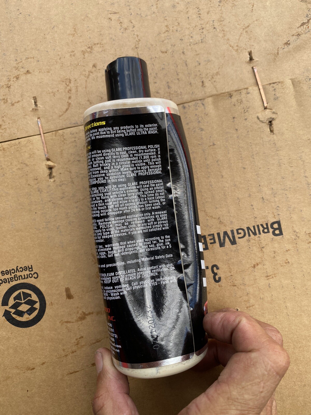 GLARE Ultra 2000 PROFESSIONAL Auto POLISH Wax – 12OZ 1 Dented Bottle But Good