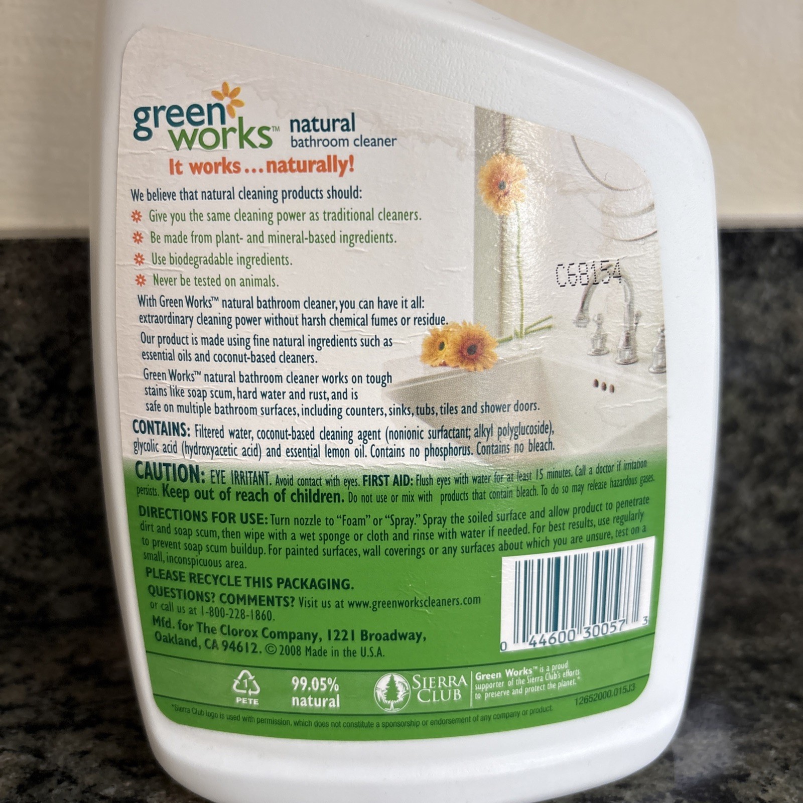 Clorox Green Works Natural Bathroom Cleaner Original Scent 24 Oz Close To Full