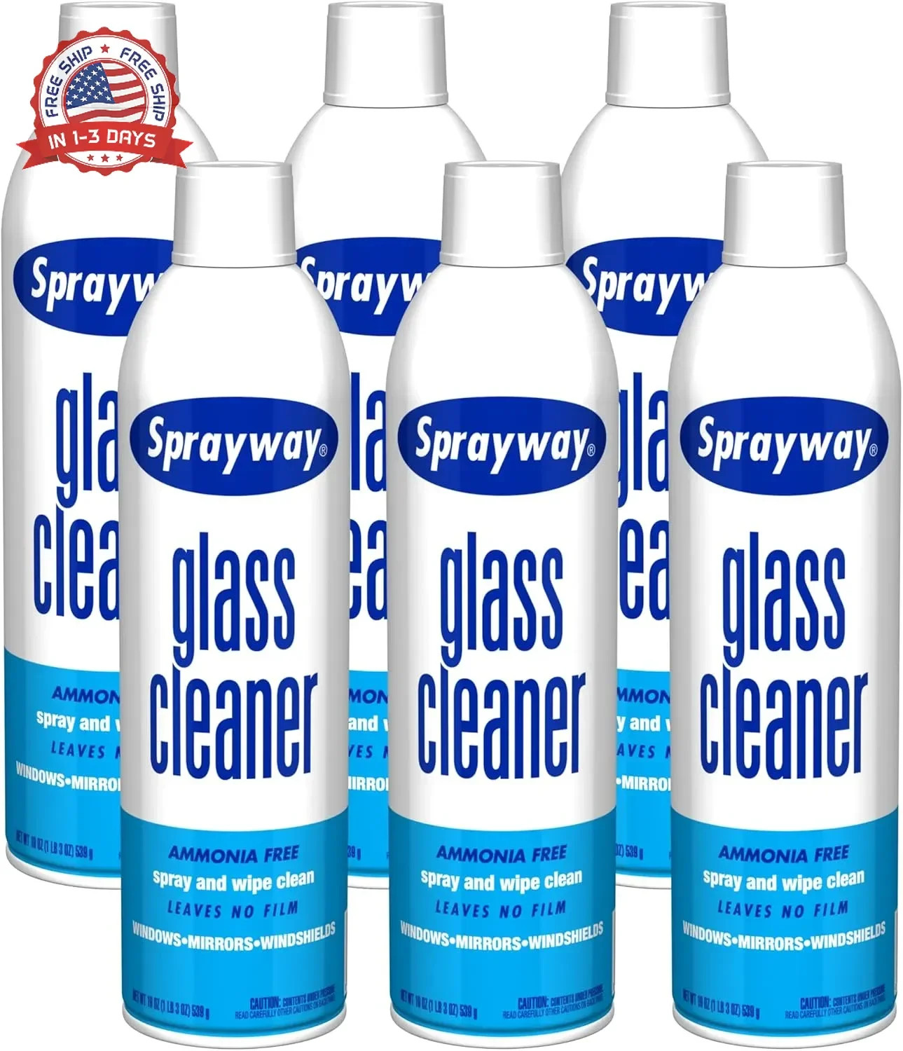Sprayway Glass Cleaner with Foaming Spray for a Streak-Free Shine for Home and A