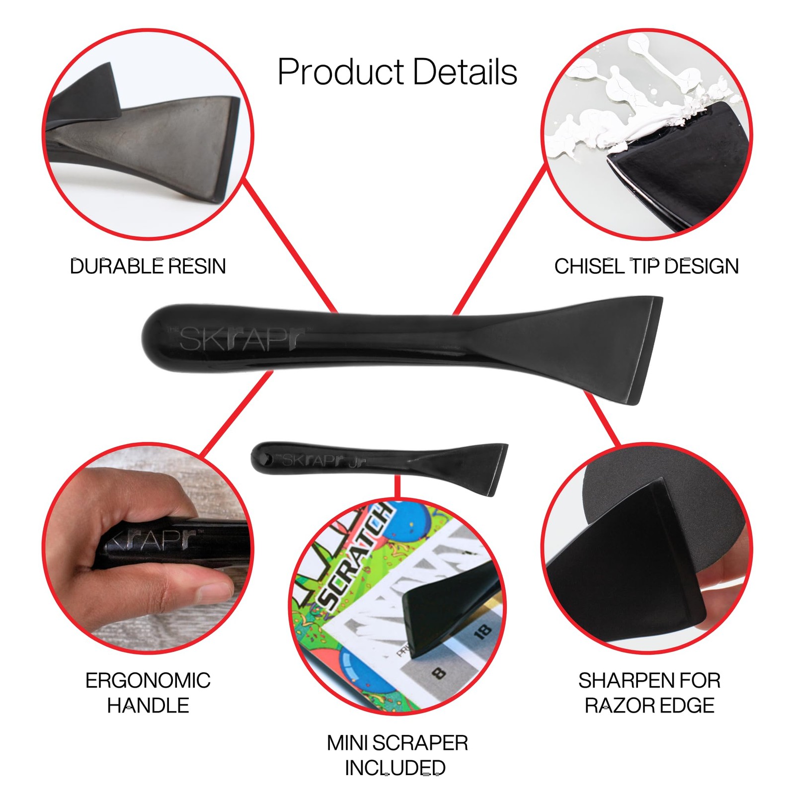 Plastic Scraper Tool, 2 Pack, Non-Scratch, 1.7 Inch Wide Blade, Long Ergonomi…