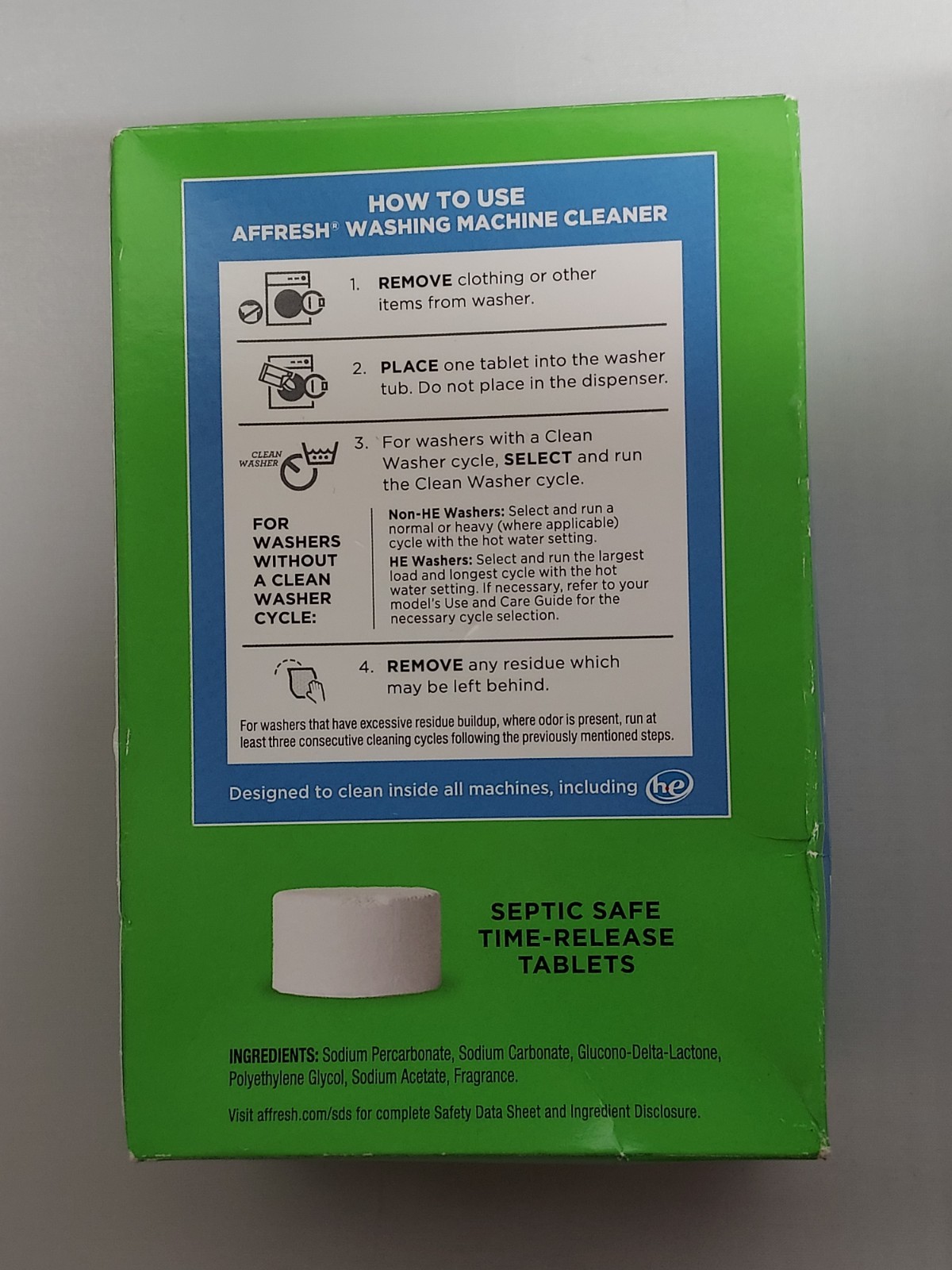 2 Boxes Affresh Washing Machine Cleaner W10501250 Value Pack – 12 Tablets