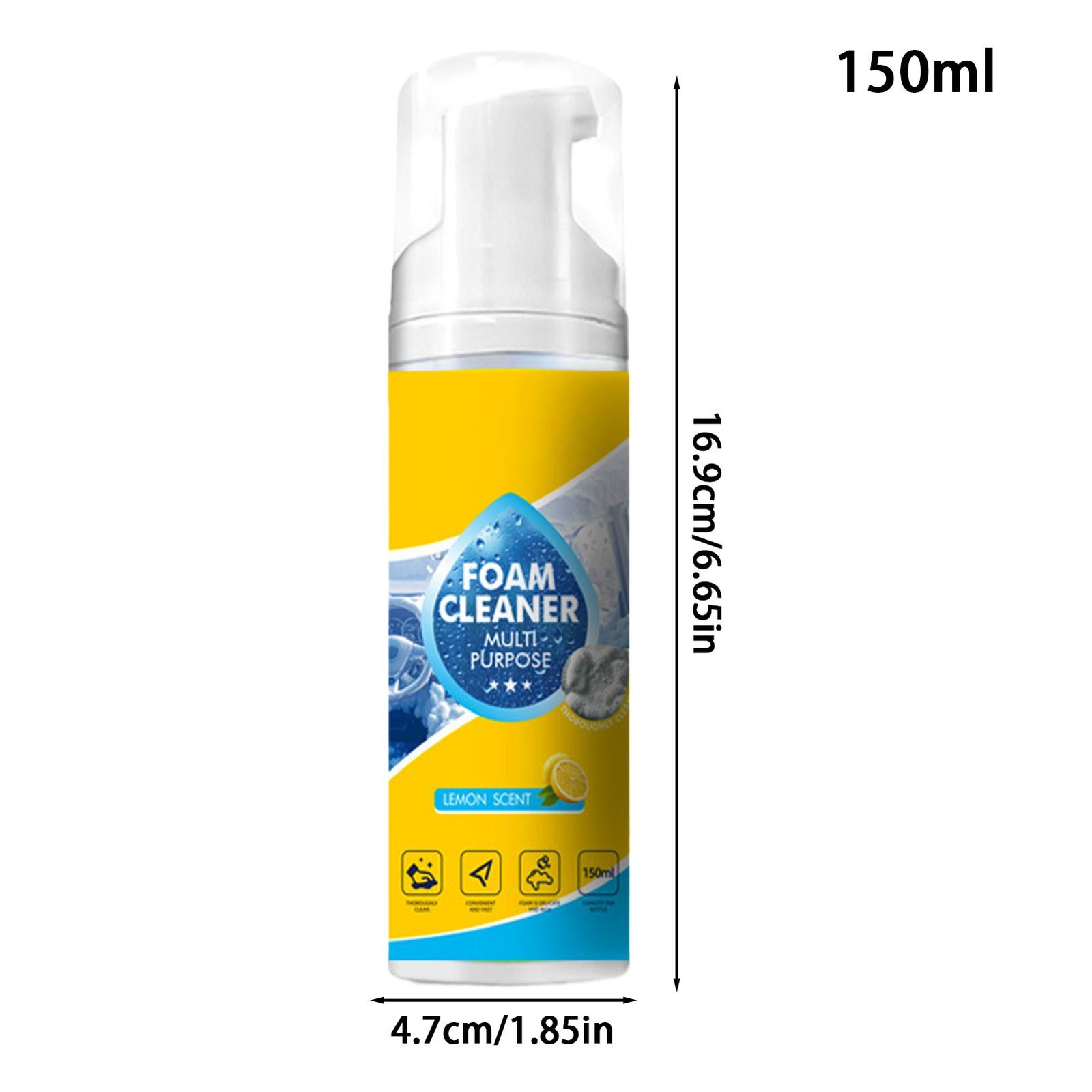 4-in-1 Multi-Enzyme Foam Cleaner, All-Purpose Spray 150ml with Sponge & Towel