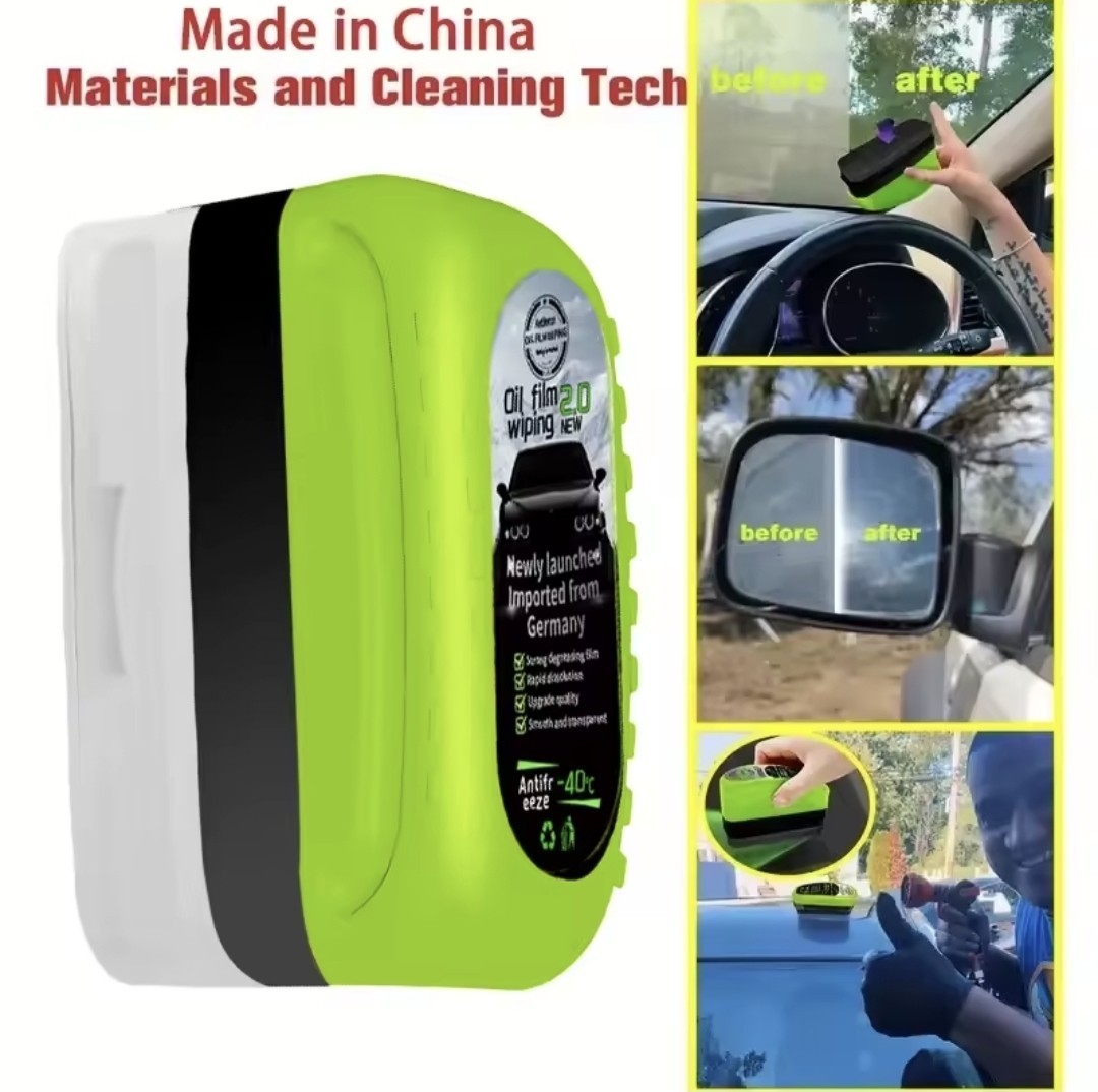 Car Glass Oil Film Remover Brush – Windshield Deep Clean Scrubber Window Cleaner