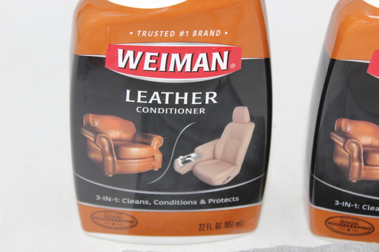 Lot of 2 Weiman Leather Conditioner Protect Restore Car Auto Seat Shoe Sofa 22oz