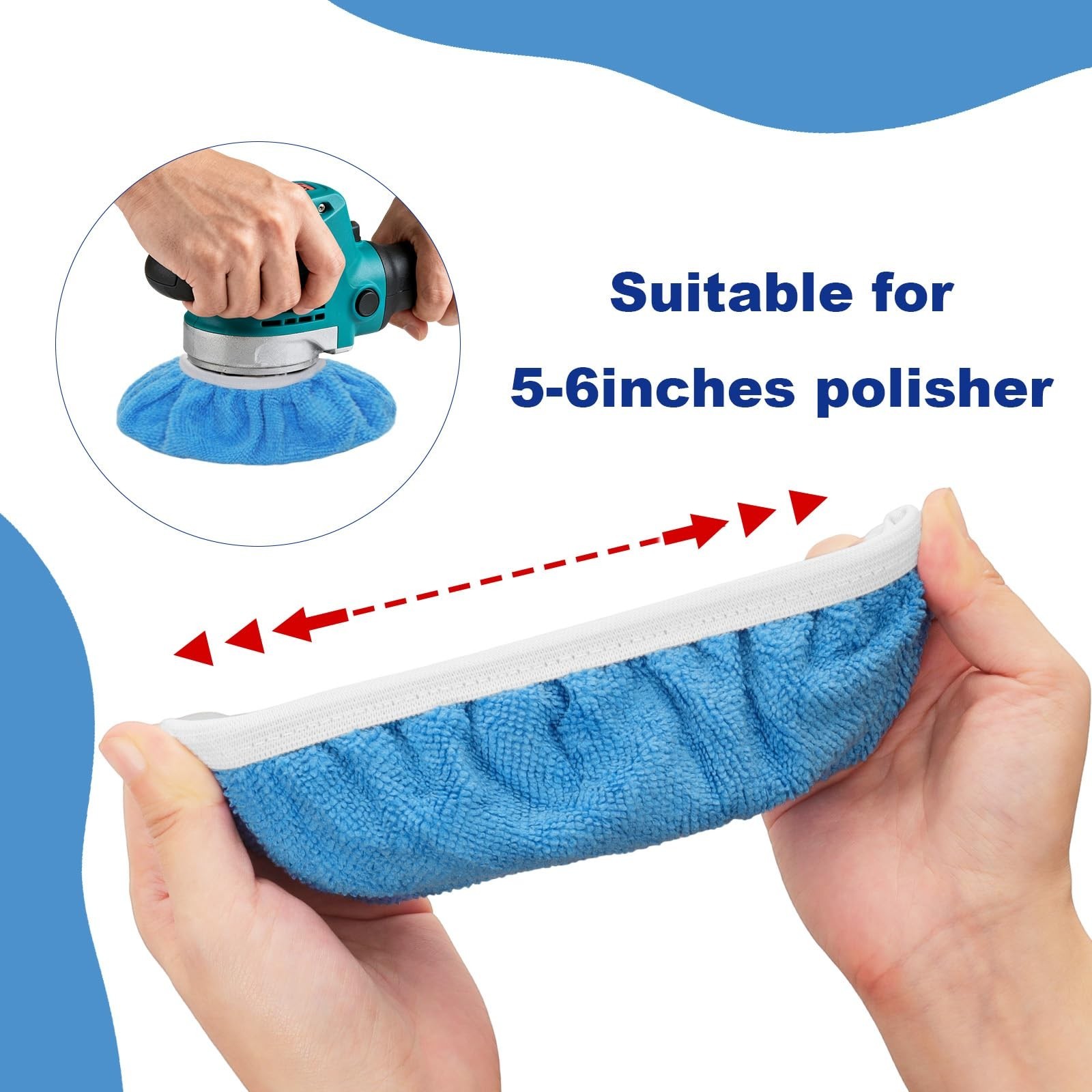 15 Pieces Car Polisher Pad Bonnet Microfiber Polishing Bonnet Buffing Pads Or…