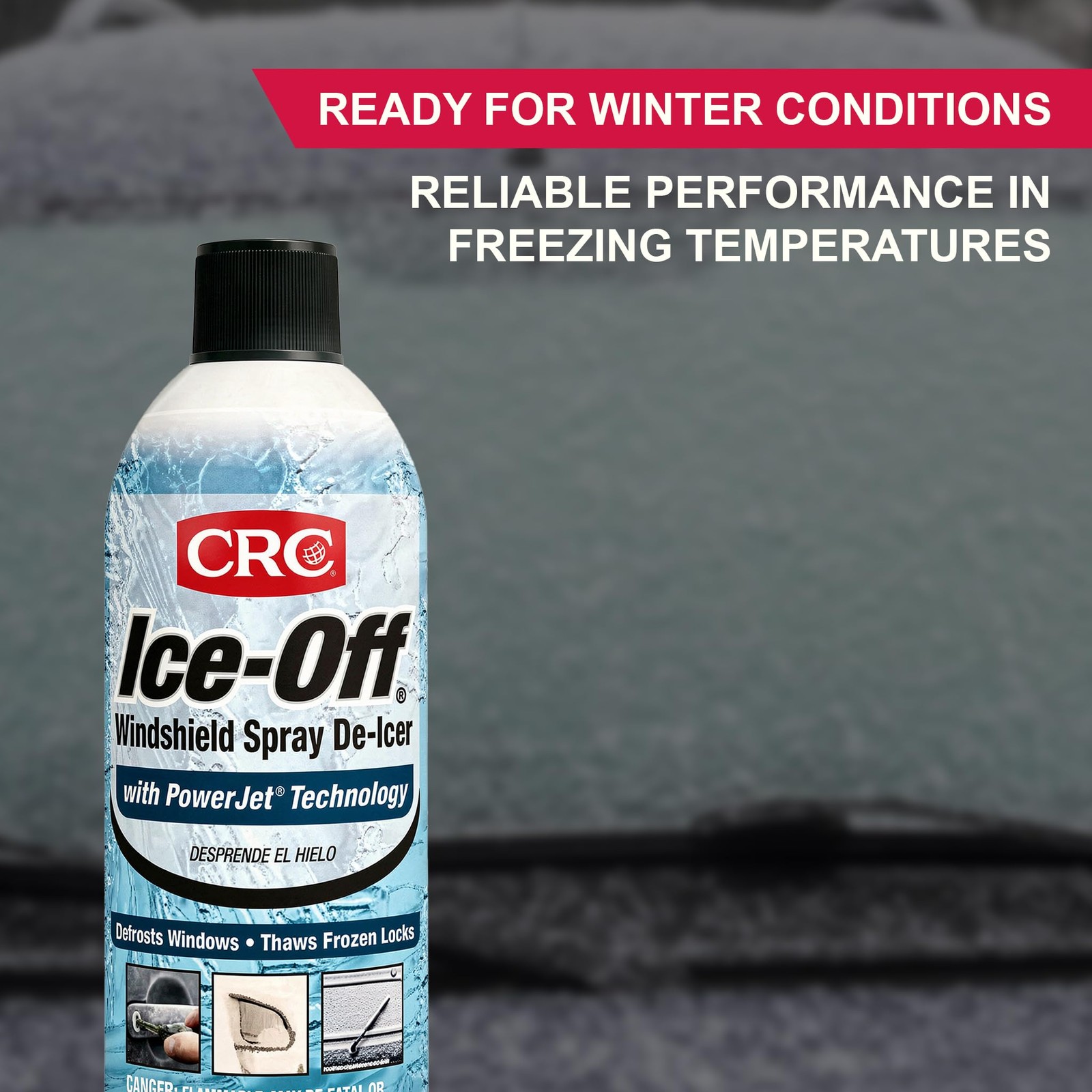 Windshield DeIcer Spray Melts Ice Snow Frost 12 Oz Pack of 1 Auto Car